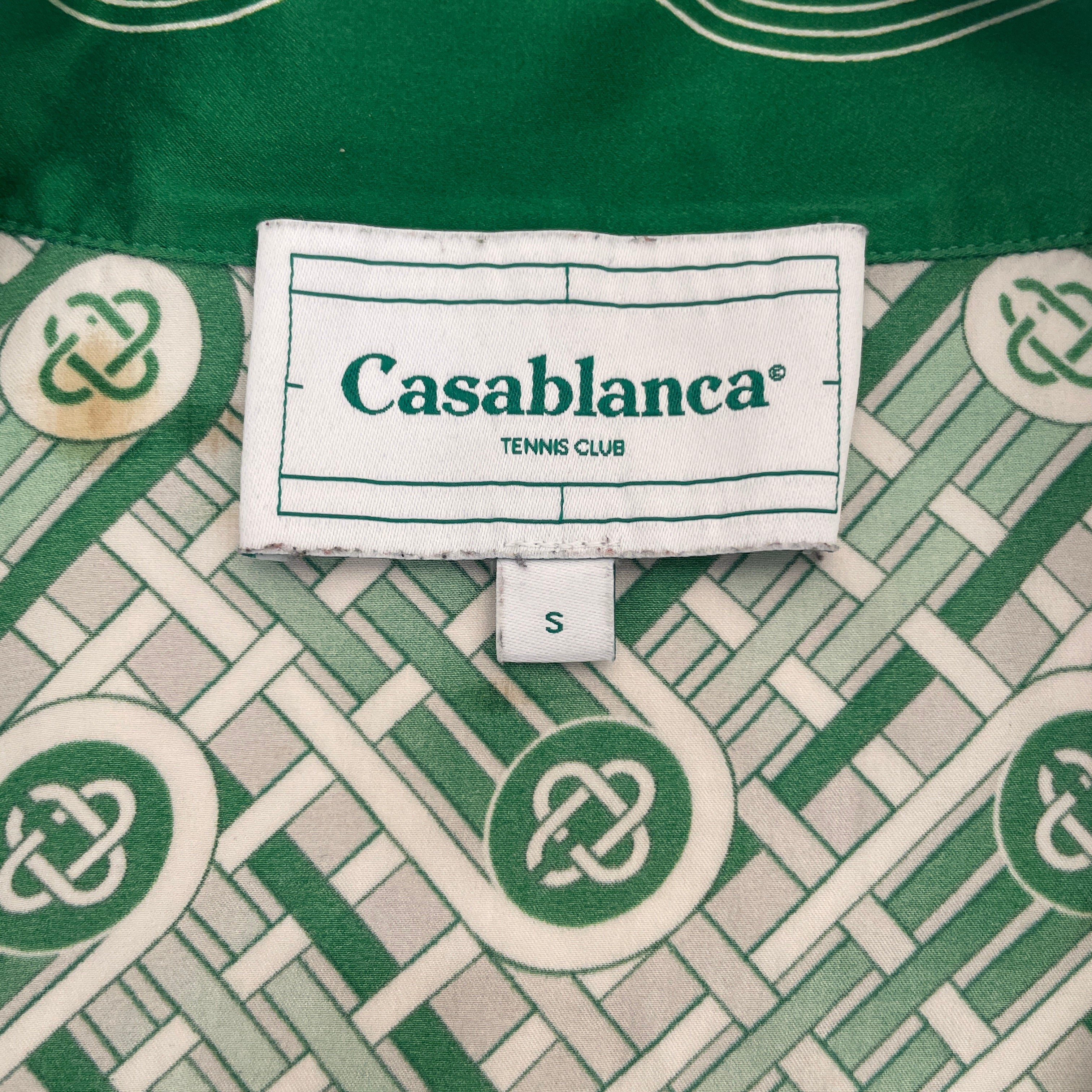 CASABLANCA/Polo Shirt/S/Silk/GRN/pingpong/monogram/collar view 4