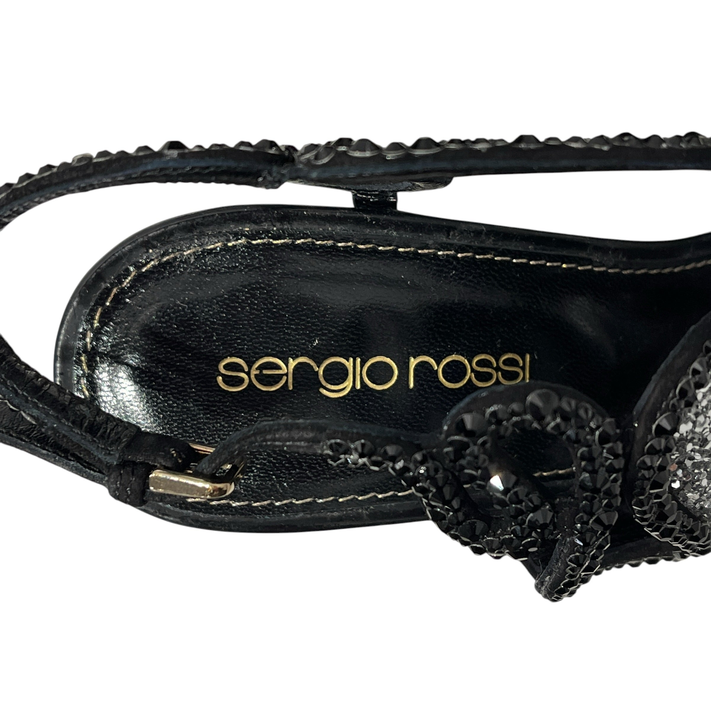 sergio rossi/Heels/EU 37/Graphic/Leather/BLK/GLITTER PATTERNED HEEL view 10