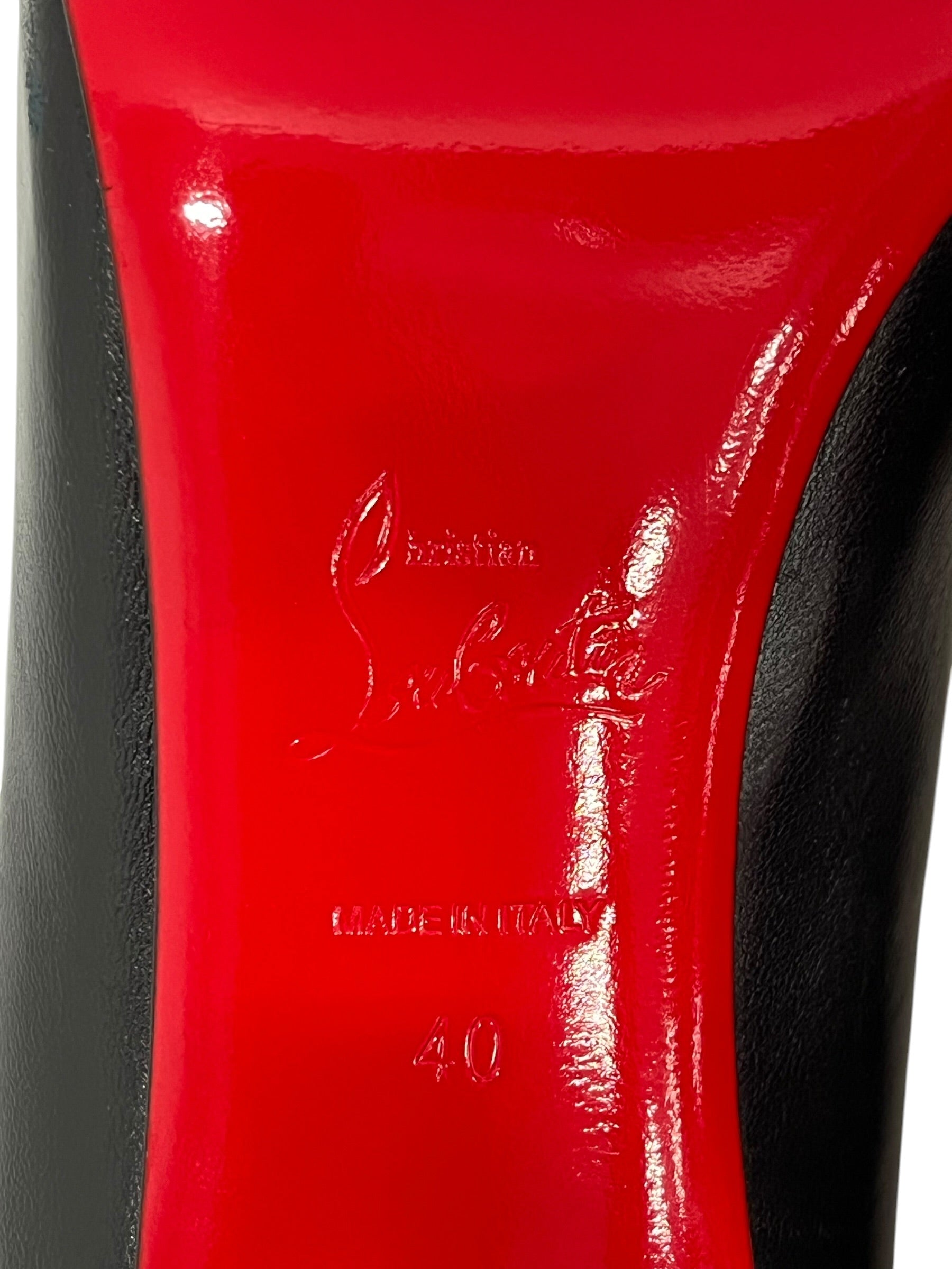 Christian Louboutin/Heels/US 8.5/Leather/BLK/V-Tip/kate 100 nappa leather view 5