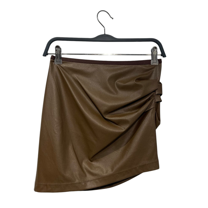 Helmut Lang/Skirt/XS/Faux Leather/BRW/Mini Length/N05HW303/TWIST MINI SKIRT
