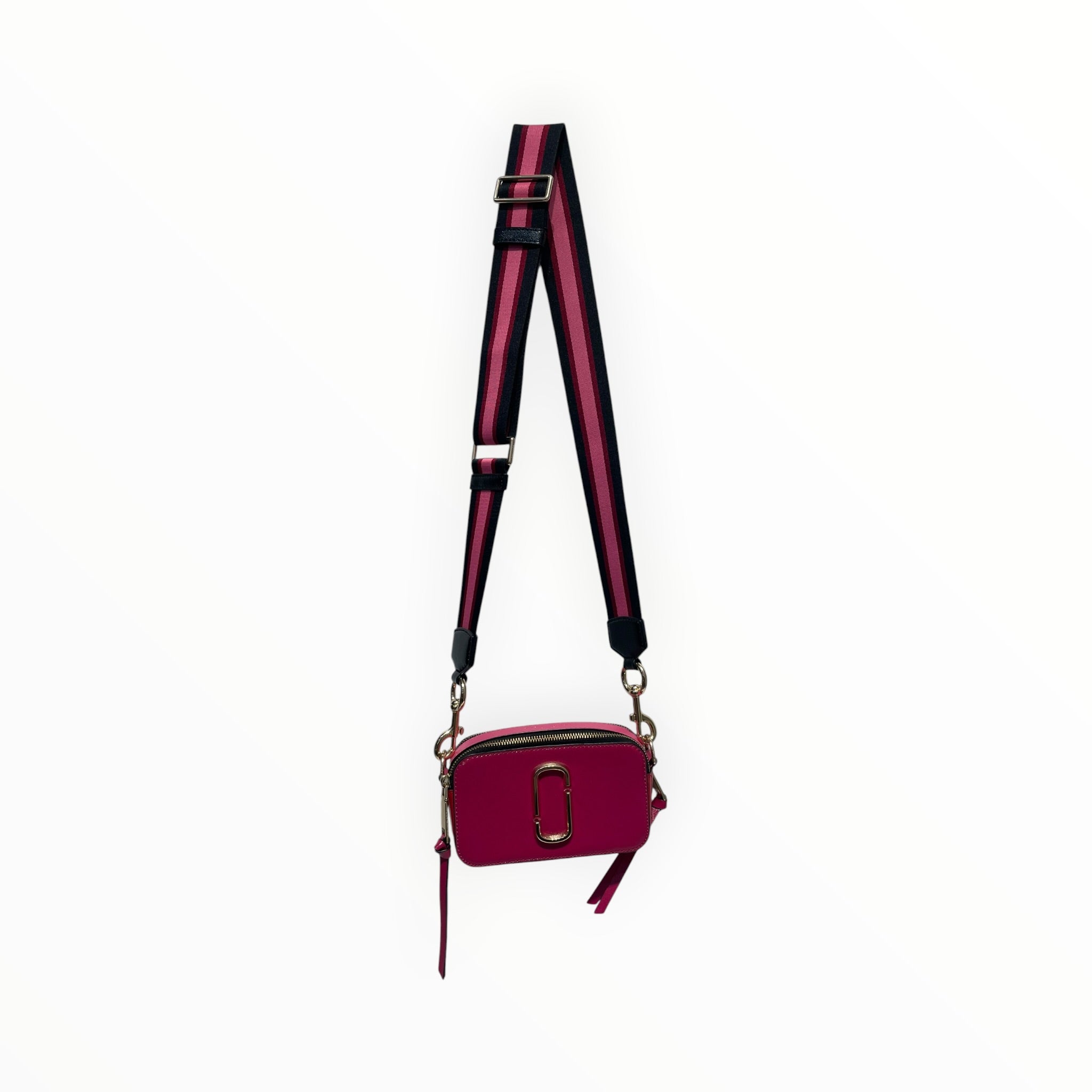 MARC JACOBS/Cross Body Bag/Leather/PNK/pink stripe strap w/ heart loc view 1