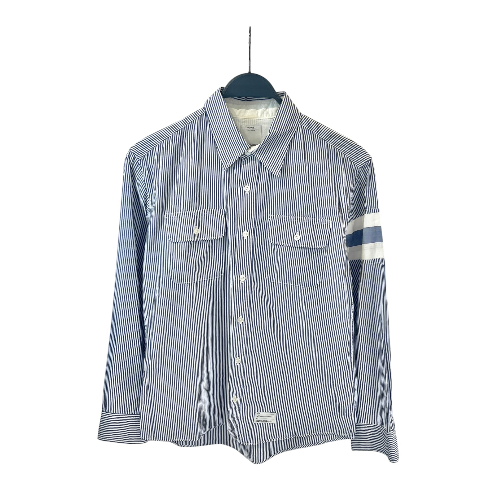 visvim/LS Shirt/S/Cotton/NVY/Stripe/AHAB STRIPE SHIRT view 1