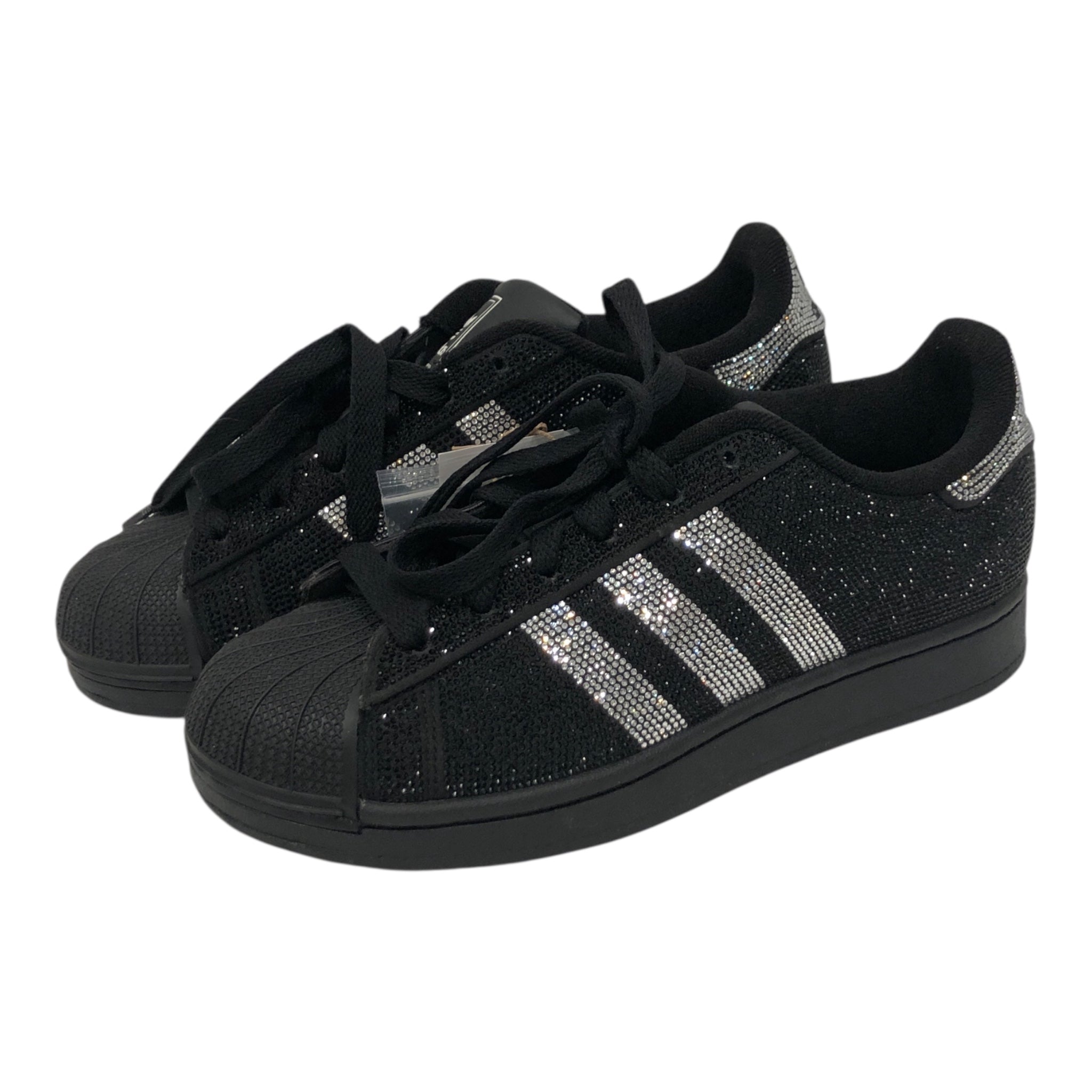 adidas/Low-Sneakers/US 7/Glitter/Cotton/BLK/Rhinestone Superstar view 2