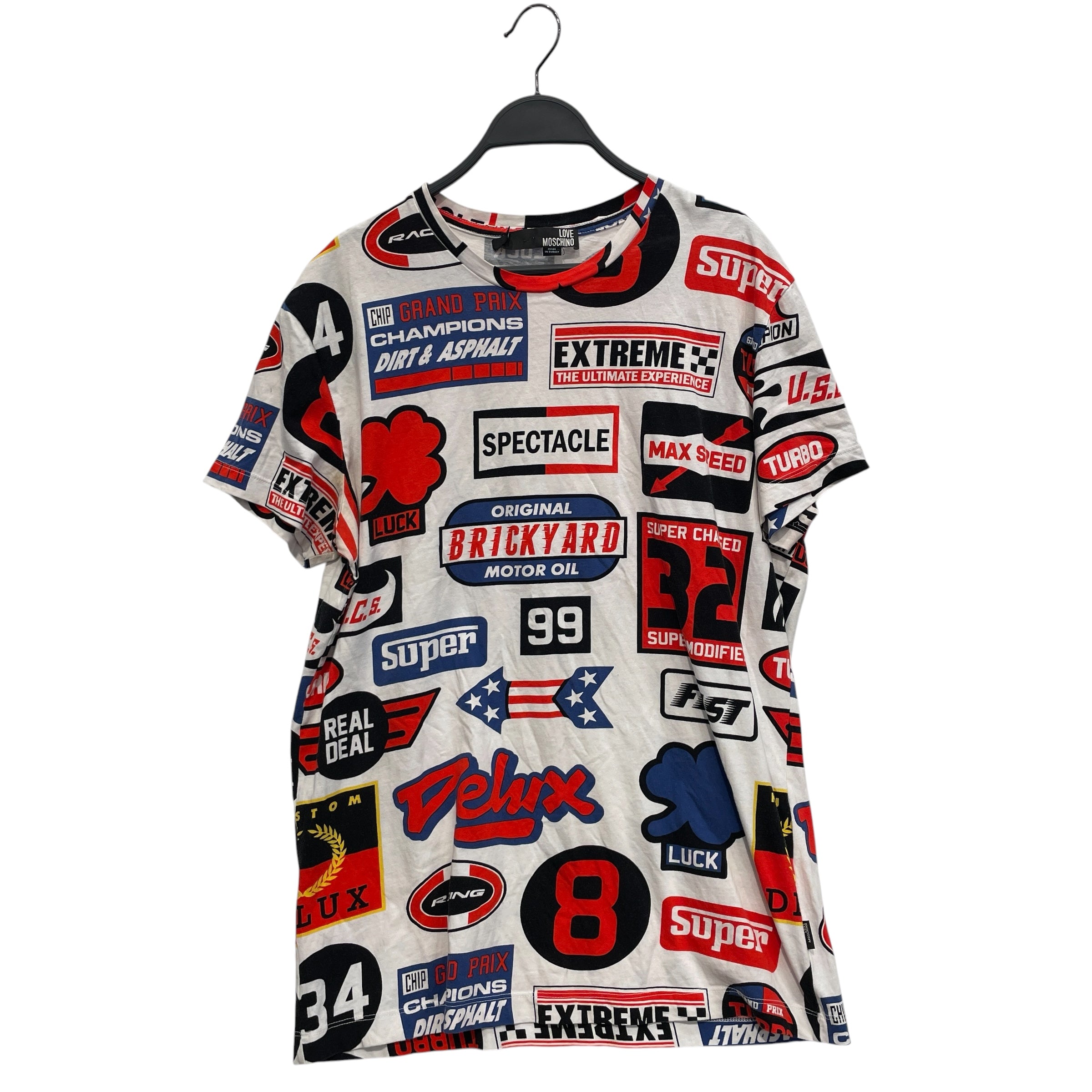 LOVE MOSCHINO/T-Shirt/M/Cotton/MLT/All Over Print/RACING TEE view 1