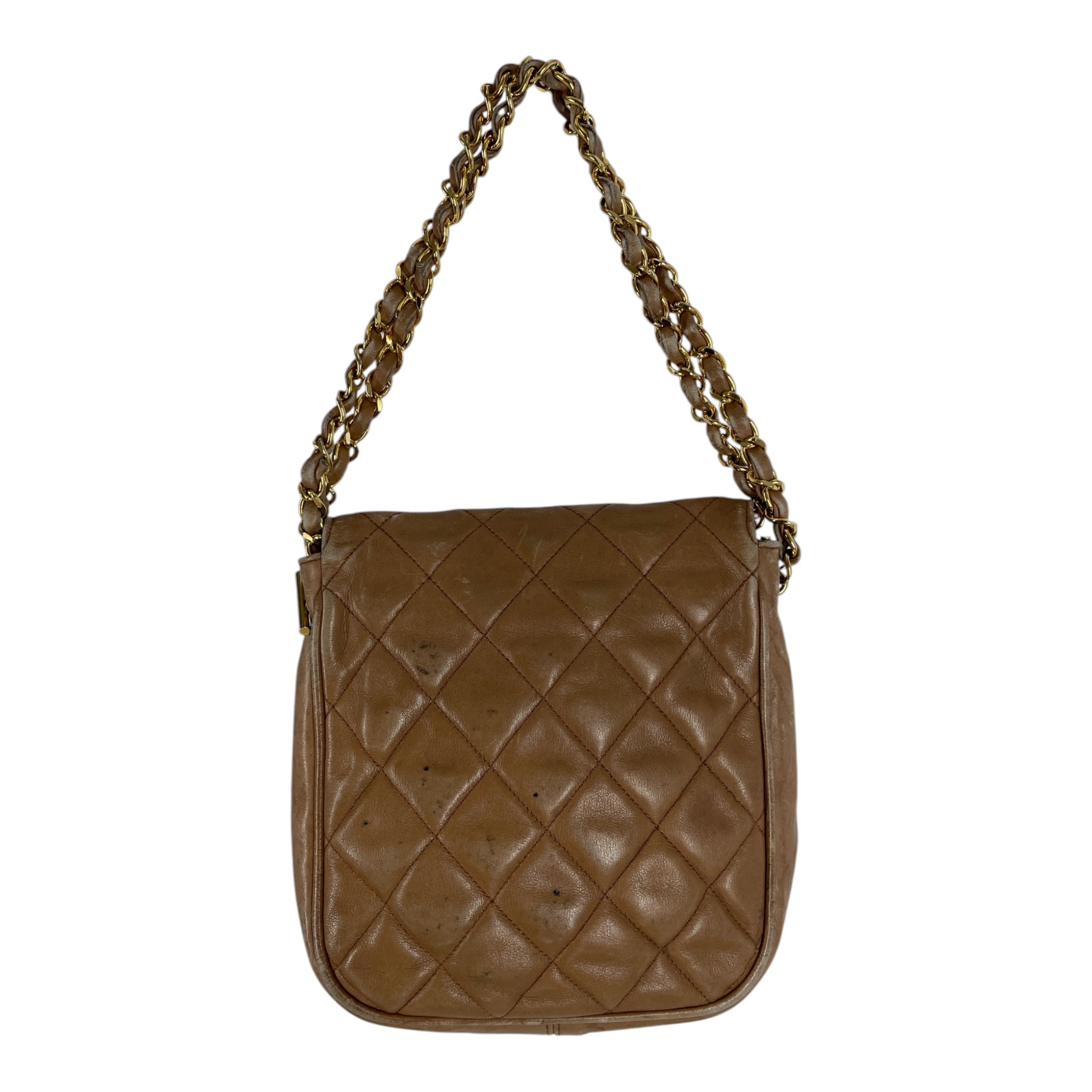 CHANEL/Cross Body Bag/OS/Leather/BEG/BEIGE HOBO QUILTED SML CRSSBDY view 2