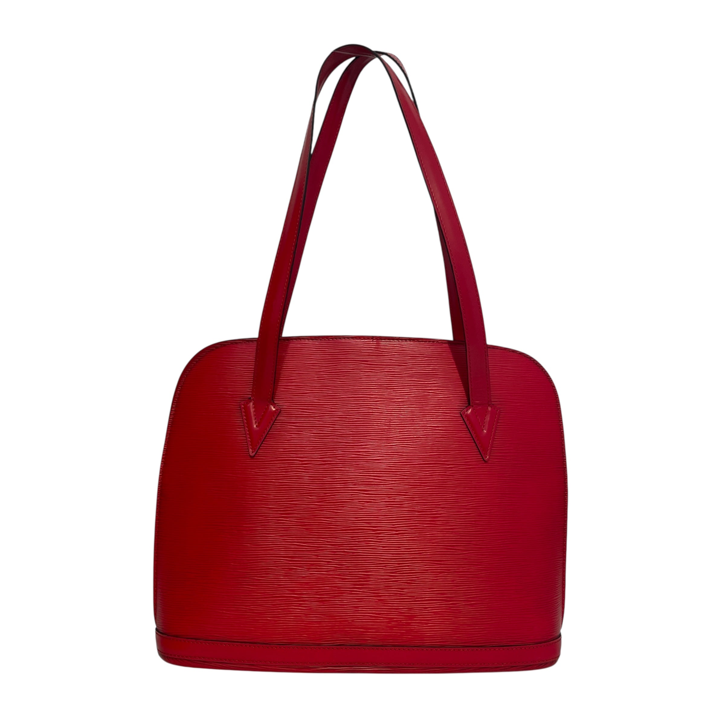 LOUIS VUITTON/Hand Bag/Leather/RED/Lussac Epi Leather Top Handle view 2