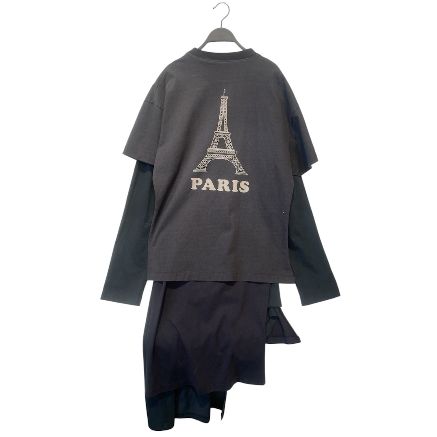 VETEMENTS/LS T-Shirt/XS/Cotton/BLK/2018 LAYERED PARIS SHIRT view 2
