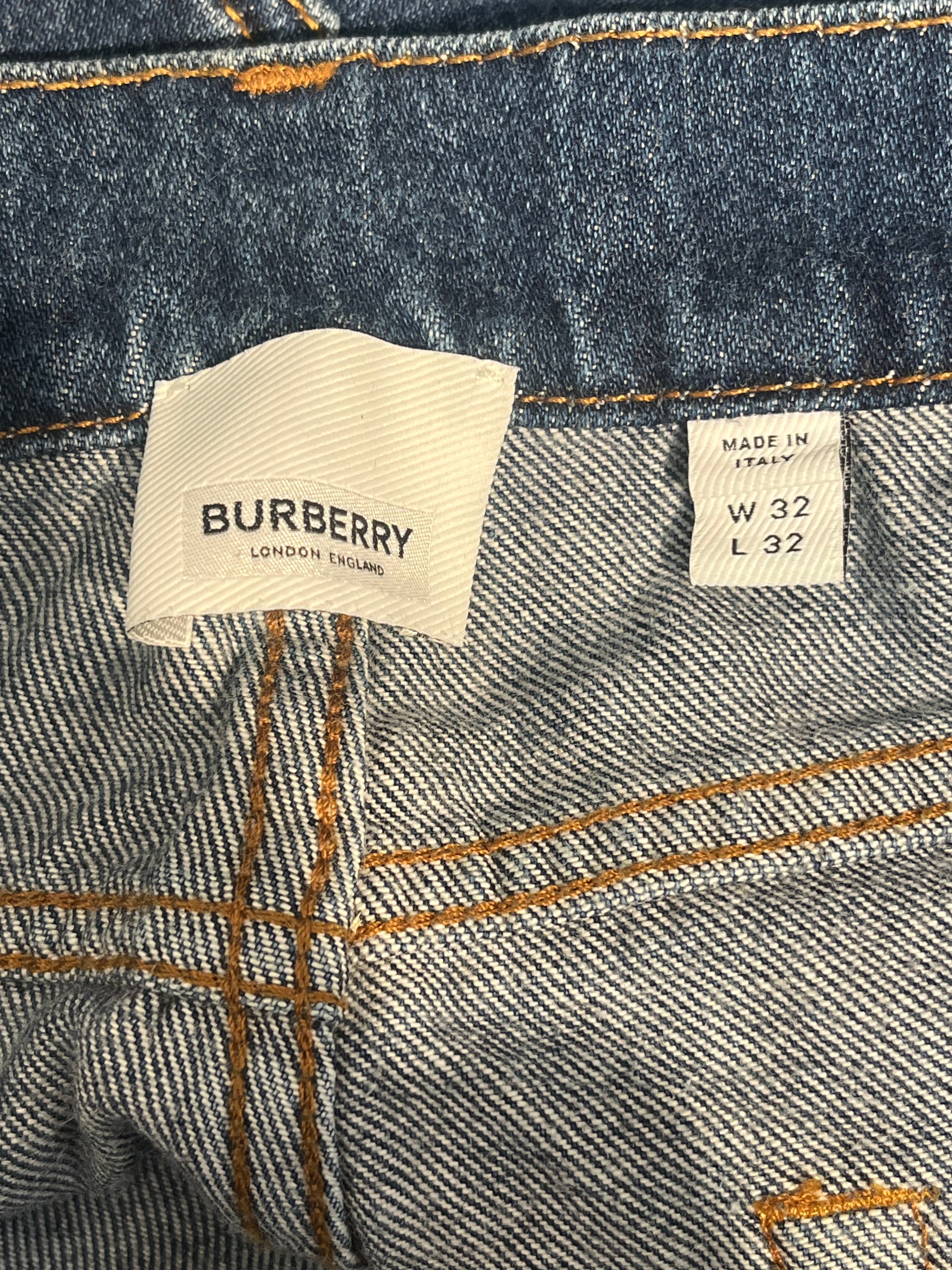 BURBERRY/Bottoms/32/Cotton/BLU/RED FONT  All over view 4