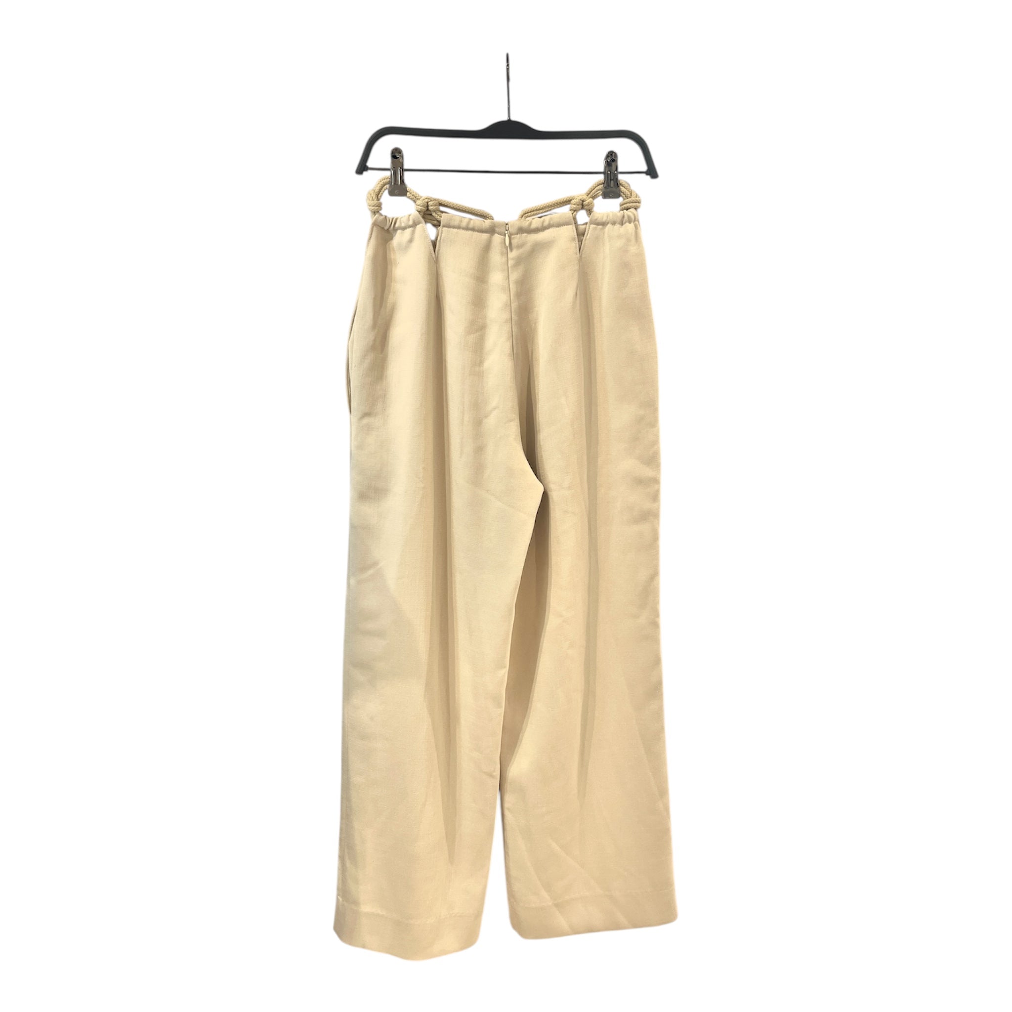 DION LEE/Wide Leg Pants/XS/Cotton/CRM/Rope Belt view 2