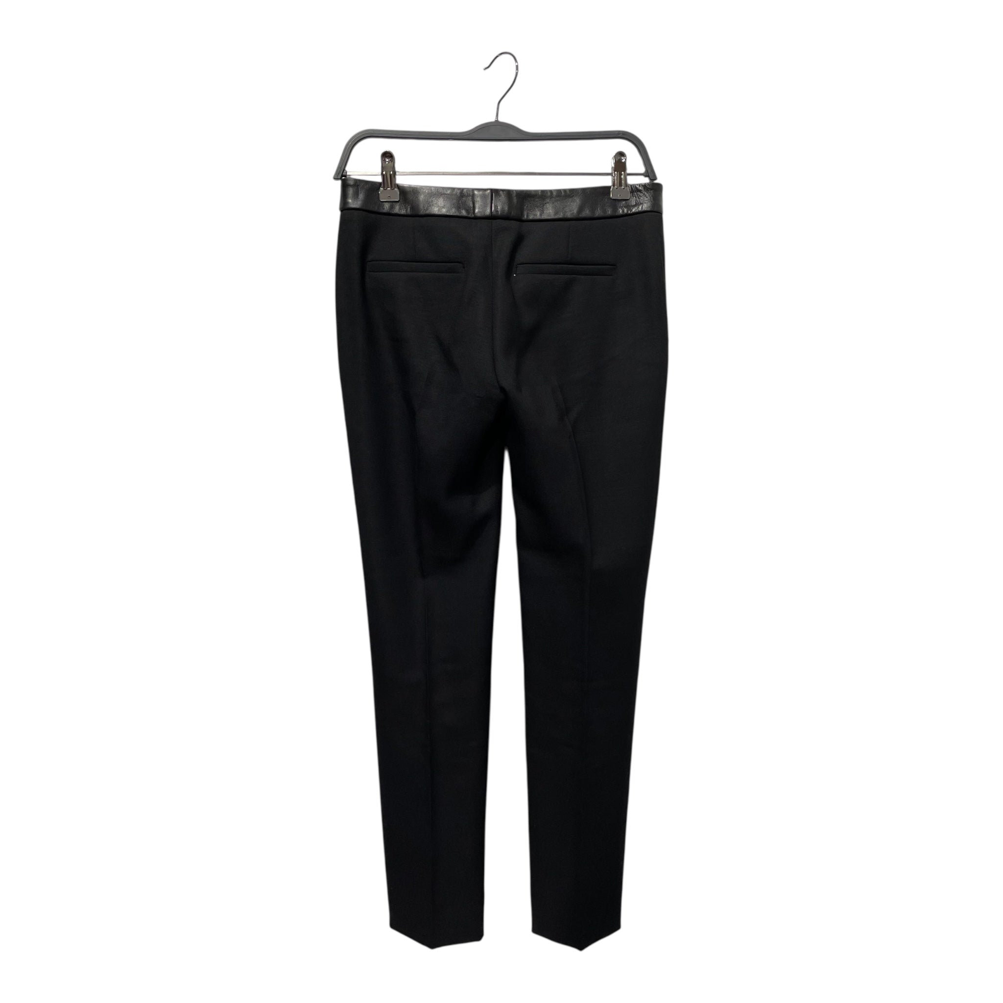 SAINT LAURENT/Bottoms/36/Wool/BLK/2012 LEATHER WAIST SLACKS view 2