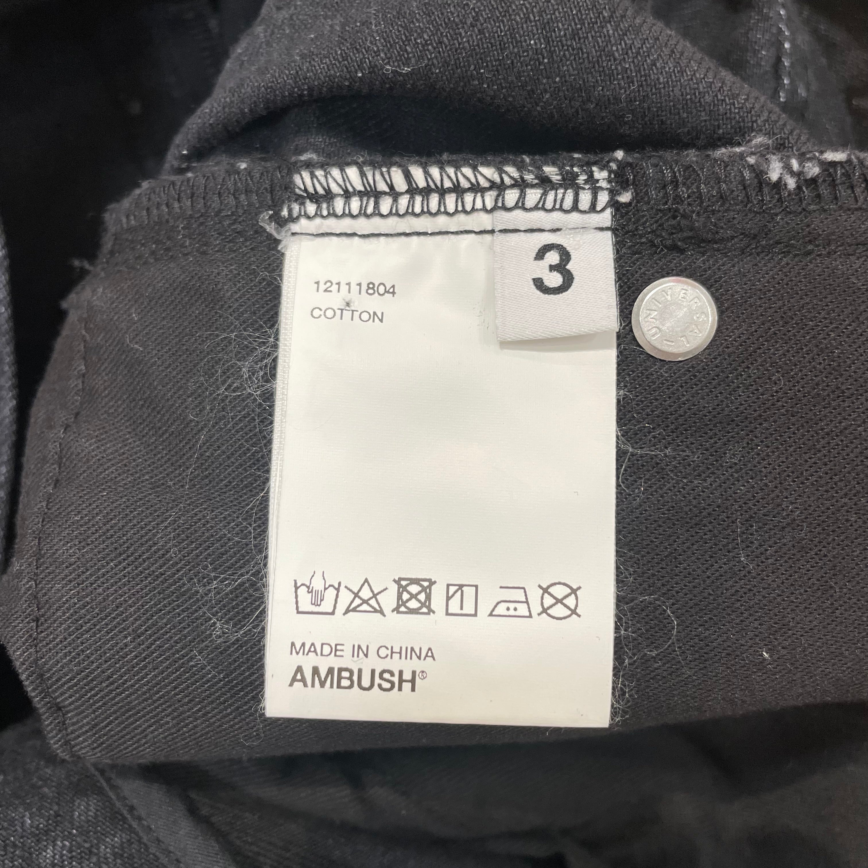 AMBUSH/Straight Pants/3/Cotton/BLK/Button Fly/Stripe/PANTED STRIPE view 4