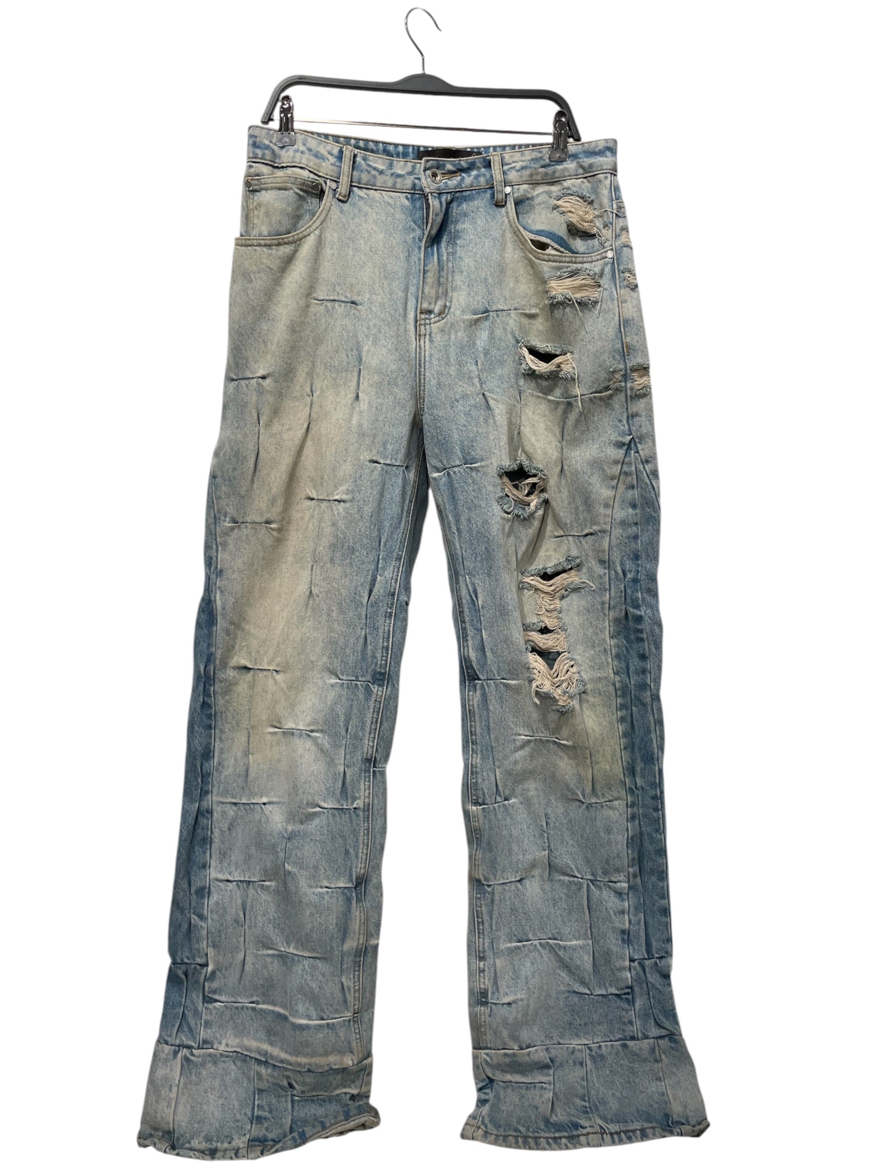 WHO DECIDES WAR/Pants/32/Cotton/BLU/Gathered Jeans view 1
