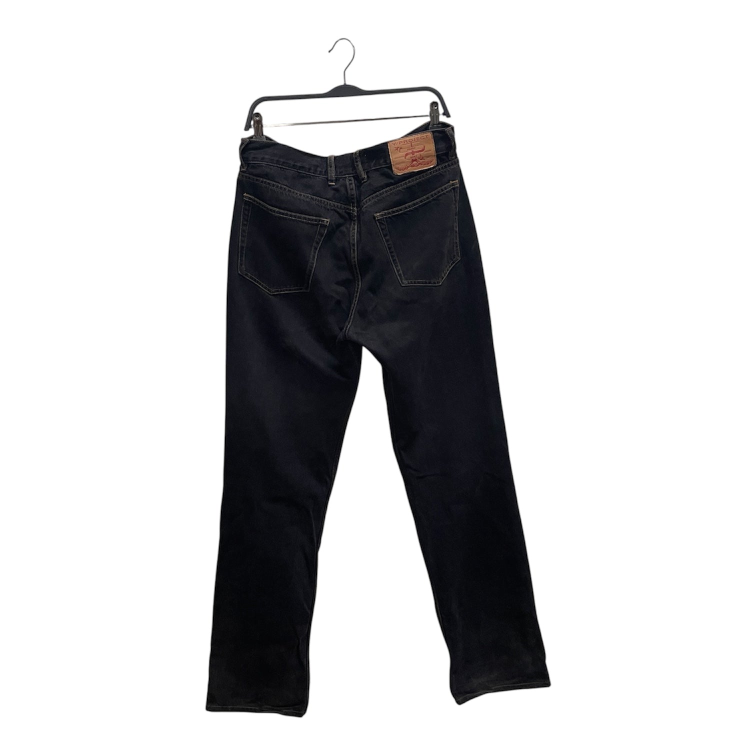Y/PROJECT/Pants/32/Denim/BLK/BUTTON DOUBLE LAYERED view 2