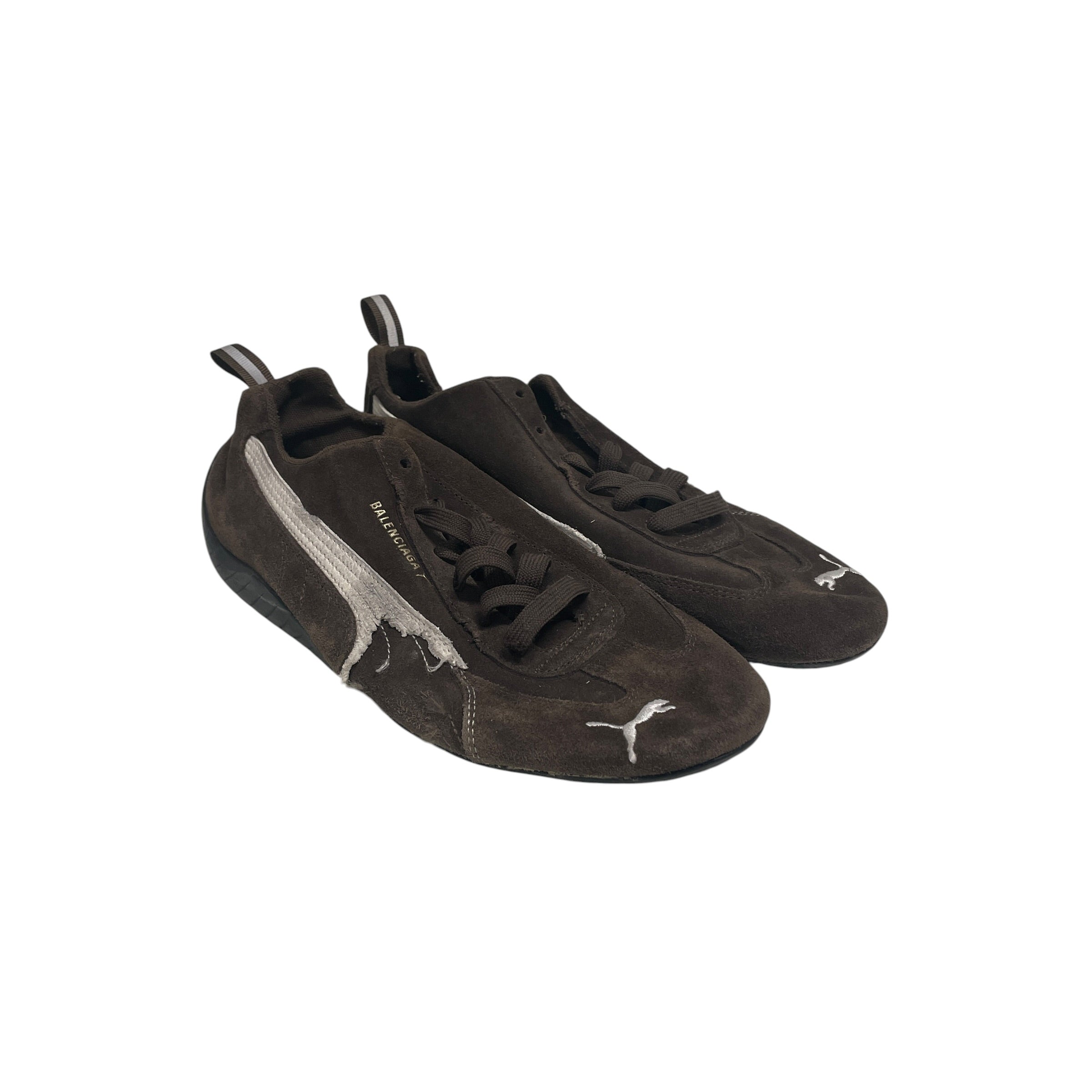 BALENCIAGA/Low-Sneakers/US 8.5/Leather/BRW/DISTRESSED view 1