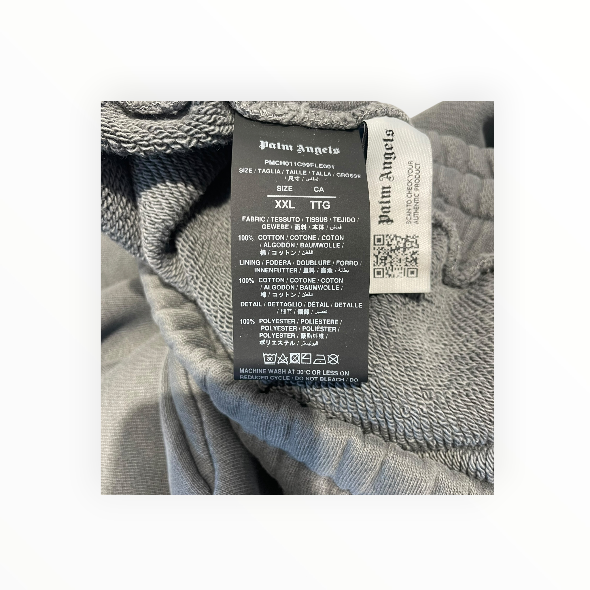 Palm Angels/Pants/XXL/Cotton/GRY/curved logo sweats view 4