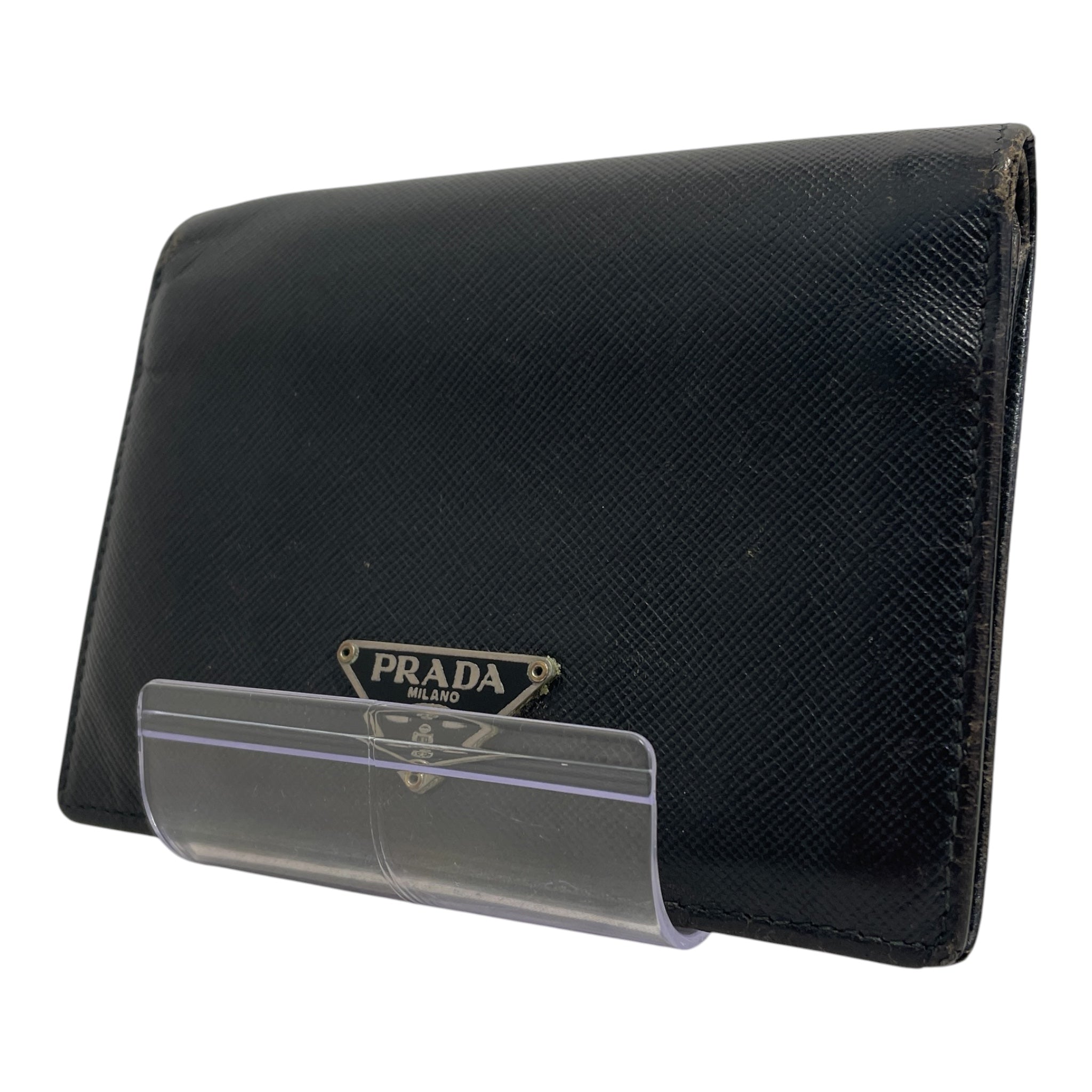 PRADA/Bifold Wallet/Black/Leather/ view 1