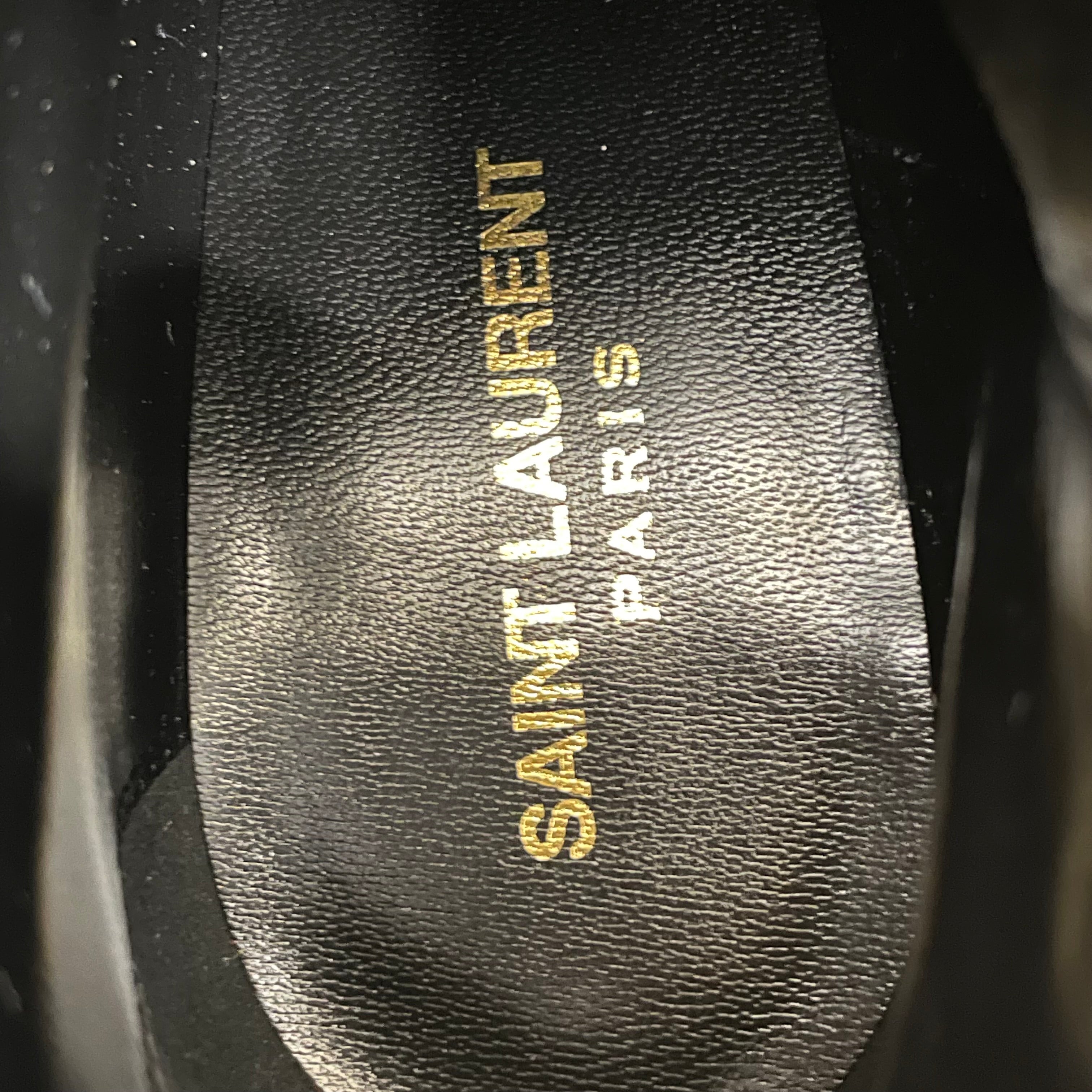 SAINT LAURENT/Heels/EU 40/Nylon/BLK/ysl boot heel view 5