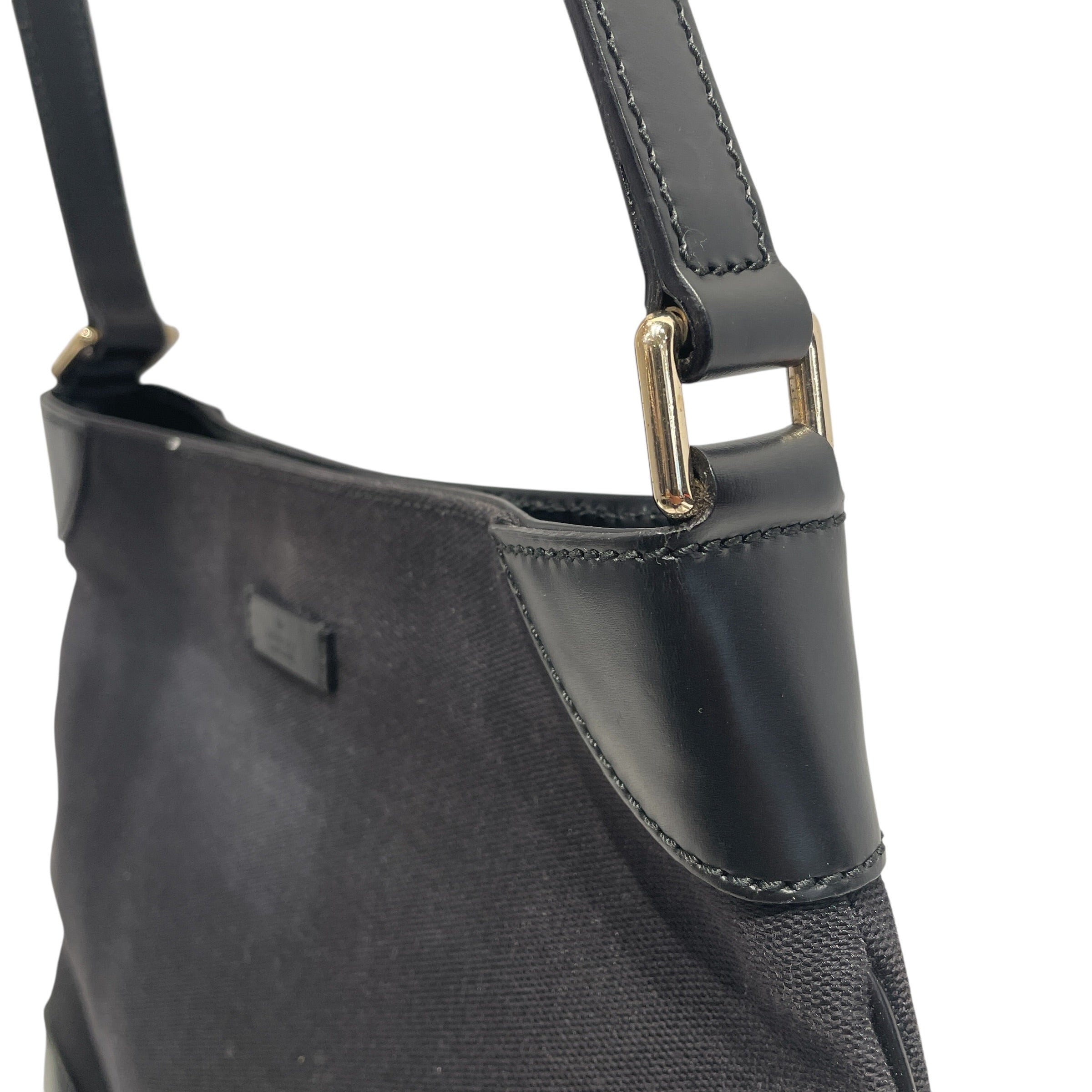 GUCCI/Cross Body Bag/BLK/Canvas Hobo Bag view 6