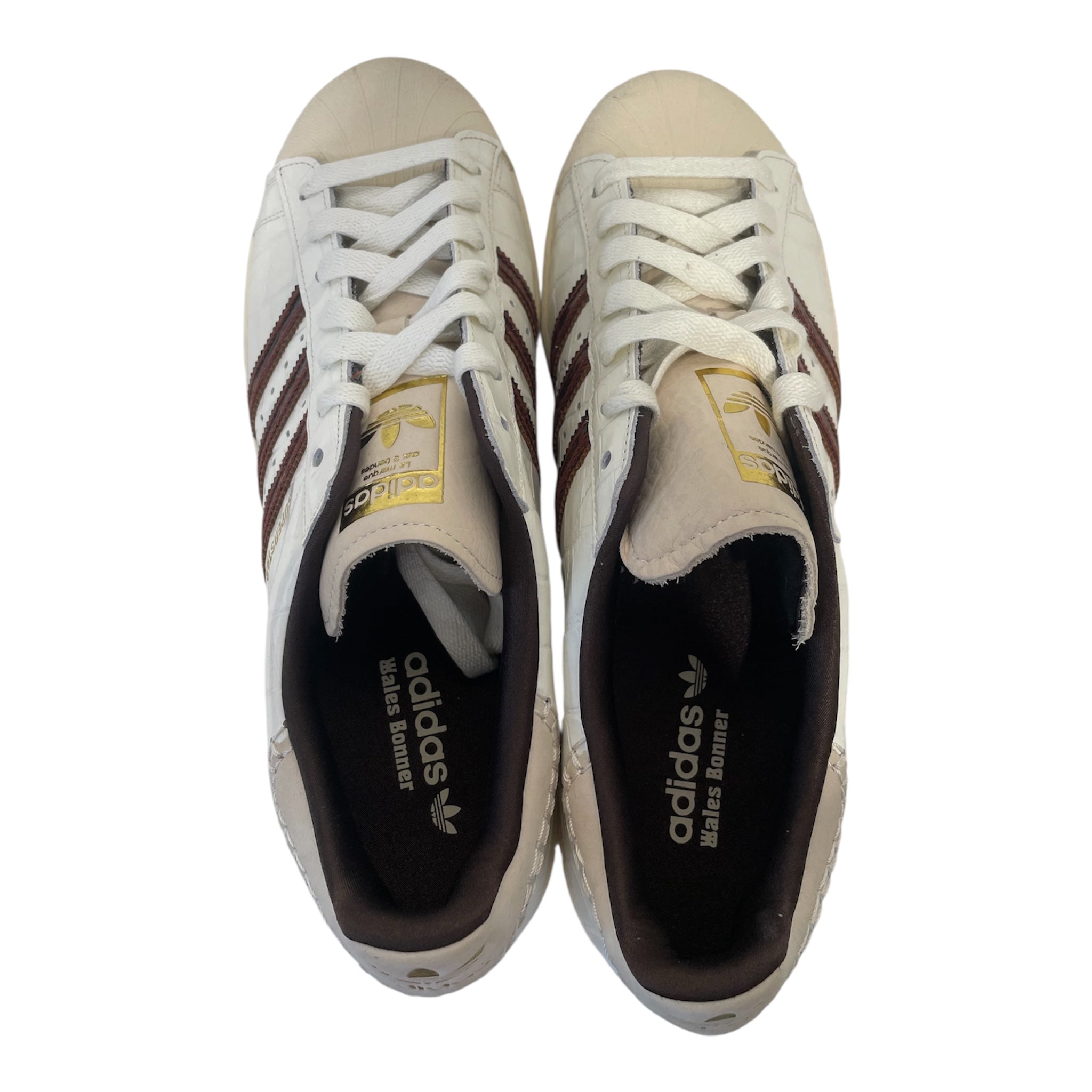 adidas/WALES BONNER/Low-Sneakers/US 13/Leather/WHT/Superstar wales bonner croc view 3