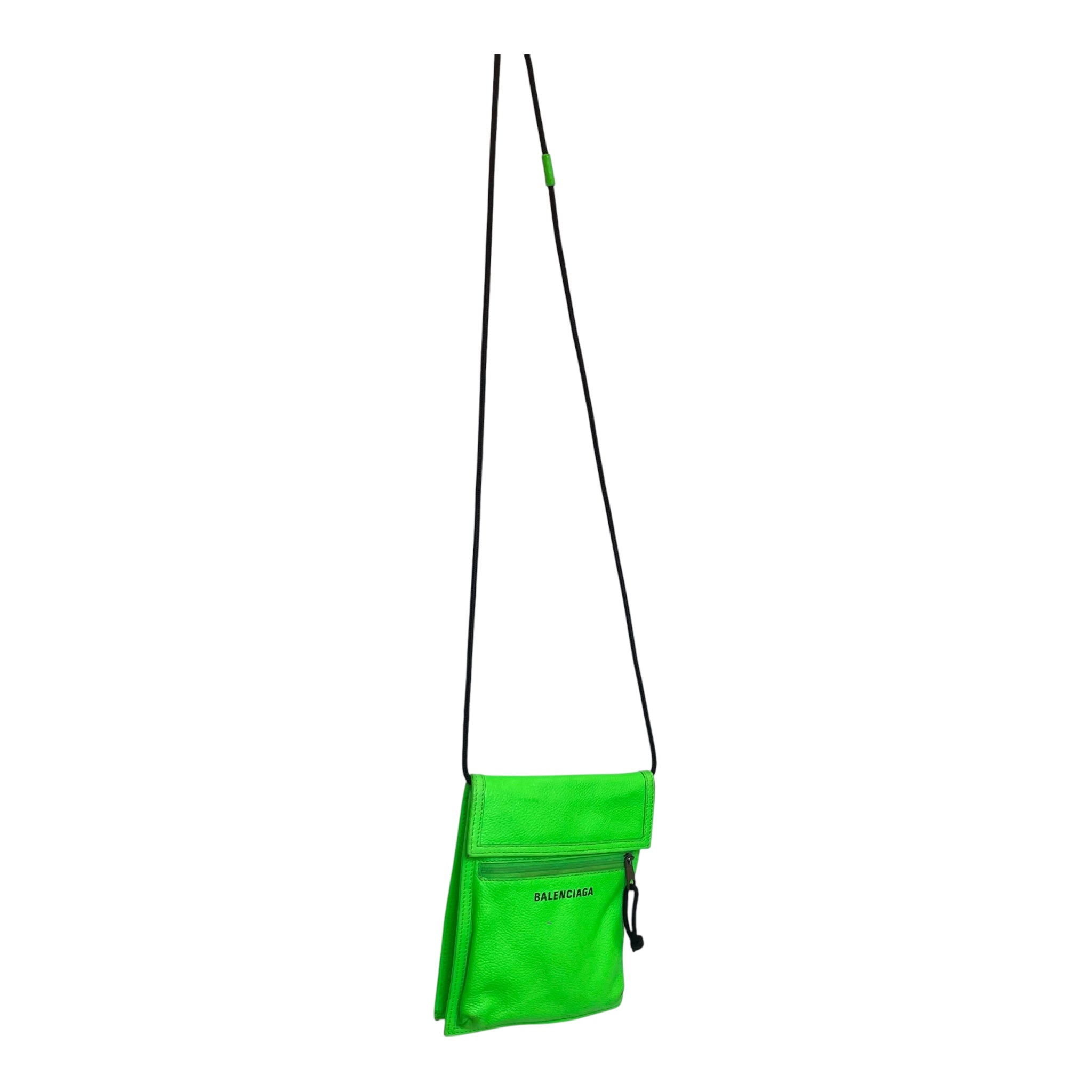 BALENCIAGA/Fanny Pack/OS/Leather/GRN/lime green messenger view 1