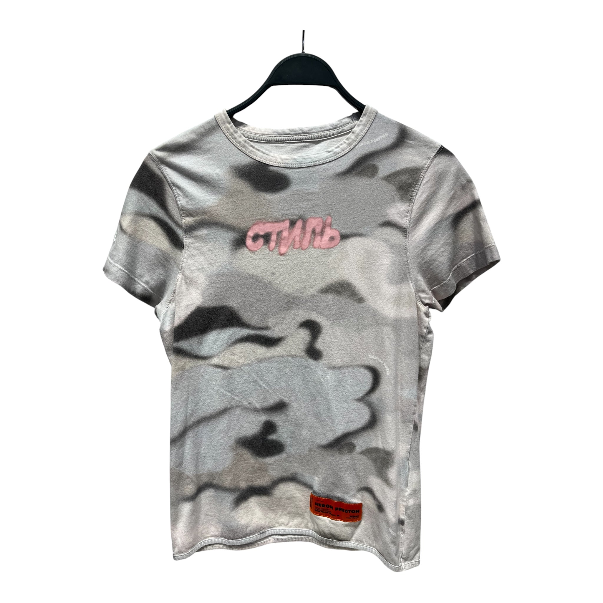 HERON PRESTON/T-Shirt/XS/All Over Print/Cotton/GRY/PINK CTNNB view 1