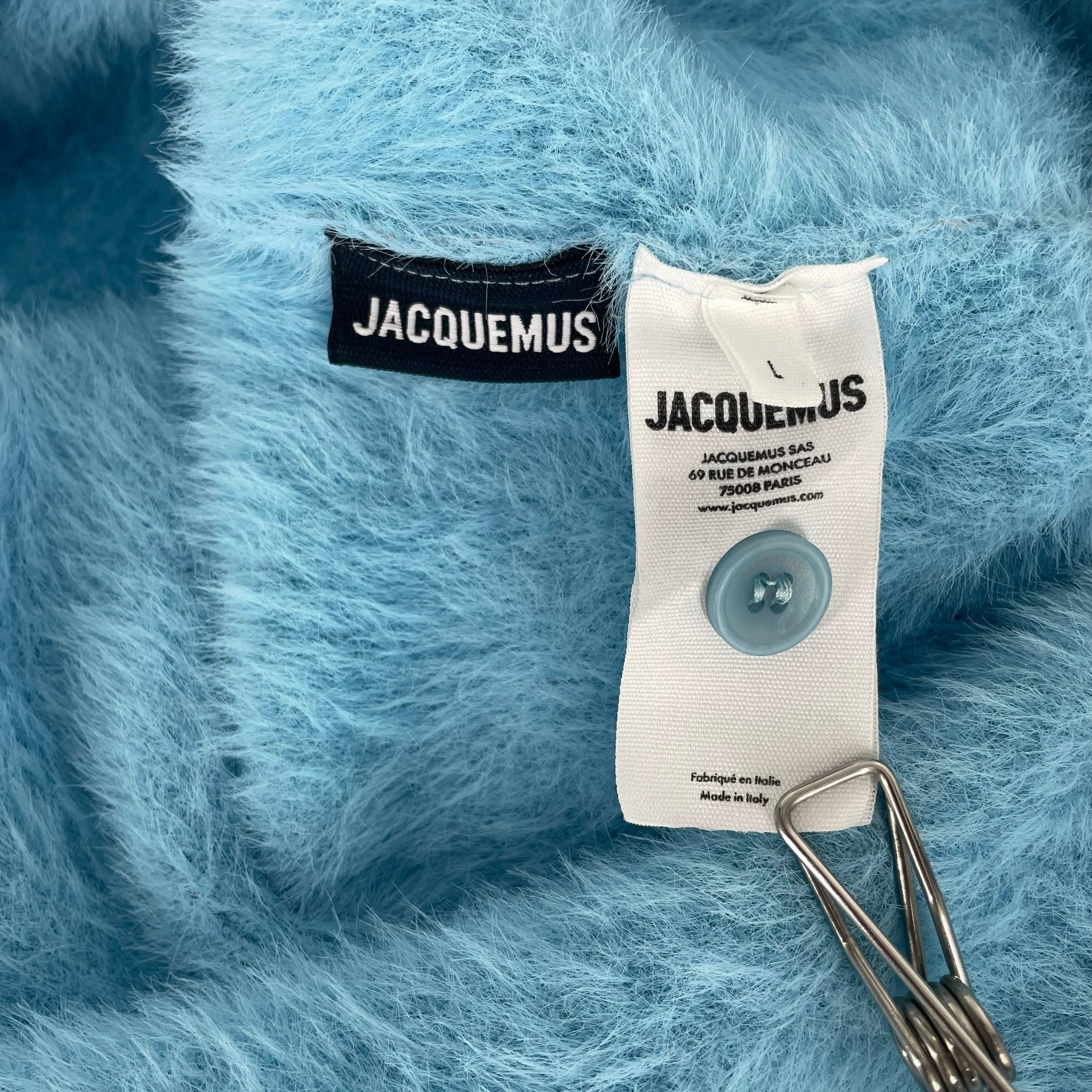 JACQUEMUS/Sweater/L/Polyester/BLU/BLUE WHITE POLO SWEATER MOHAIR view 3