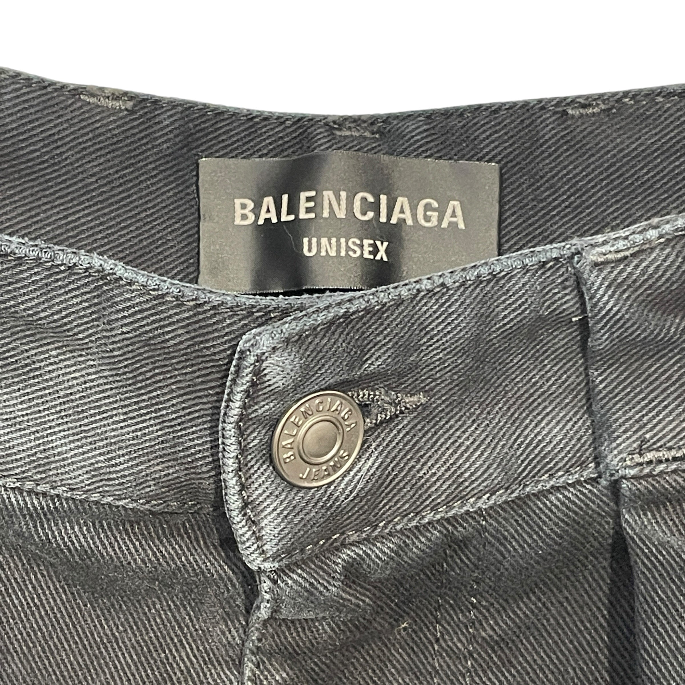 BALENCIAGA/Straight Pants/XS/Denim/BLK/DOUBLE FRONT PANEL view 3