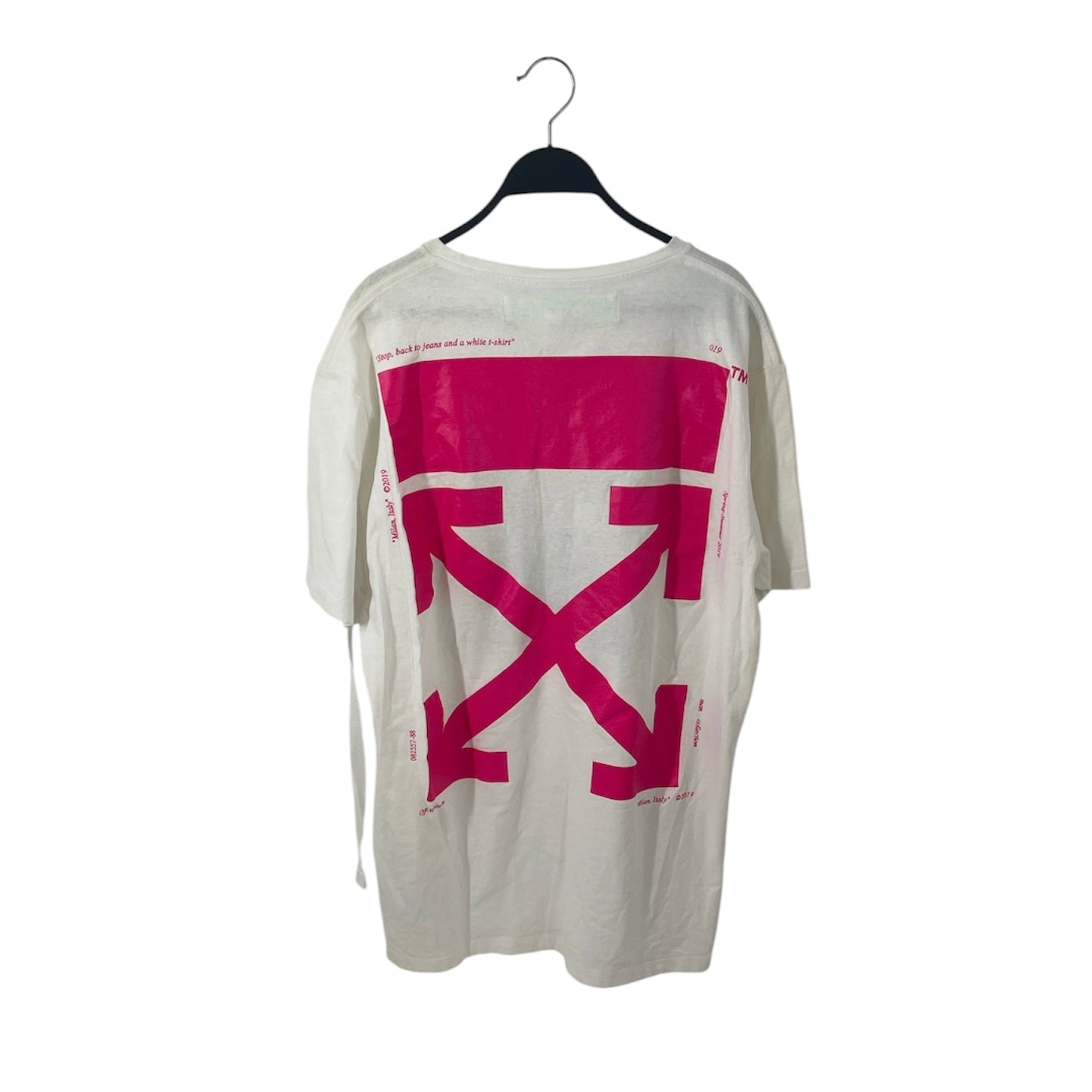 OFF-WHITE/T-Shirt/XL/Cotton/WHT/BART SIMPSON/PNK ARROW BACK view 2