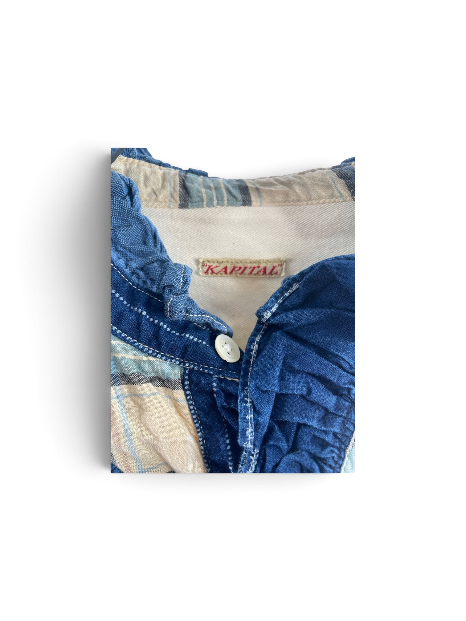 KAPITAL/LS Blouse/0/Stripe/Cotton/BLU/PATCHWORK  BUTTON DOWN view 2