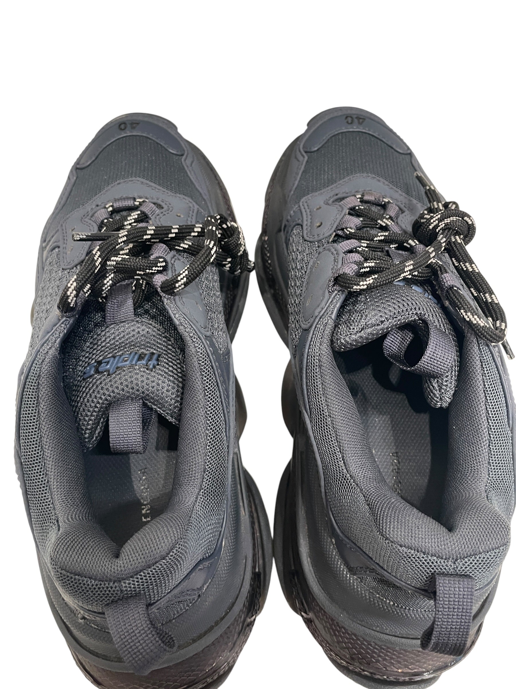 BALENCIAGA/Low-Sneakers/US 10/Cotton/GRY/LEATHER FREE TAG view 6