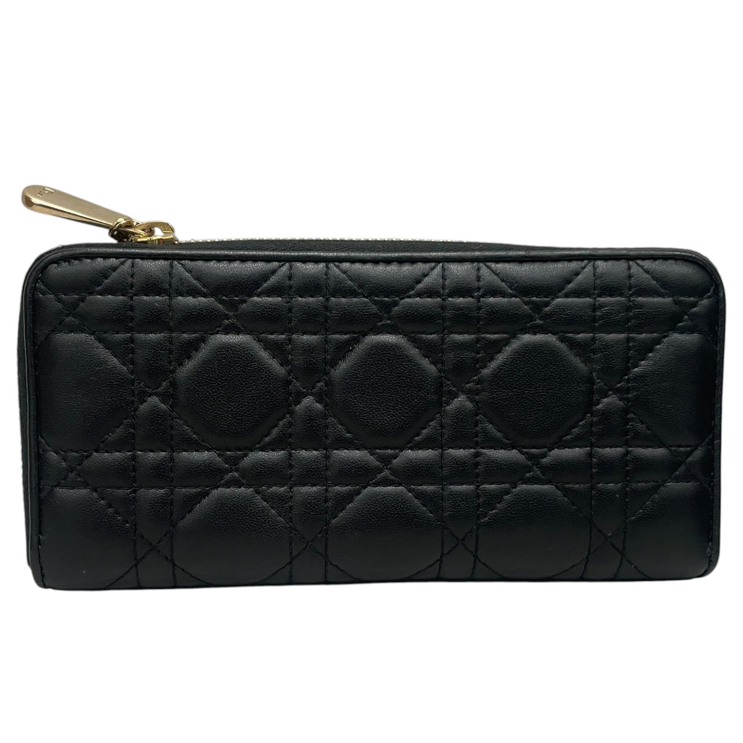 Christian Dior/Long Wallet/Leather/BLK/L's/LADY DIOR VOYAGEUR view 2