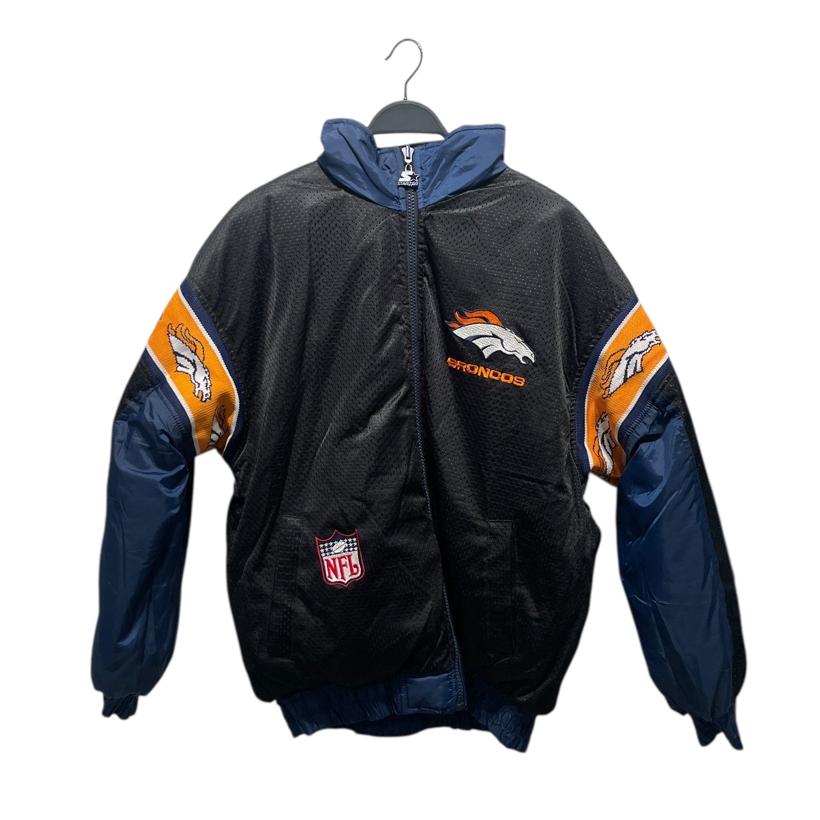 STARTER/Windbreaker/L/XL/Acrylic/NVY/BRONCO REVERSE view 1