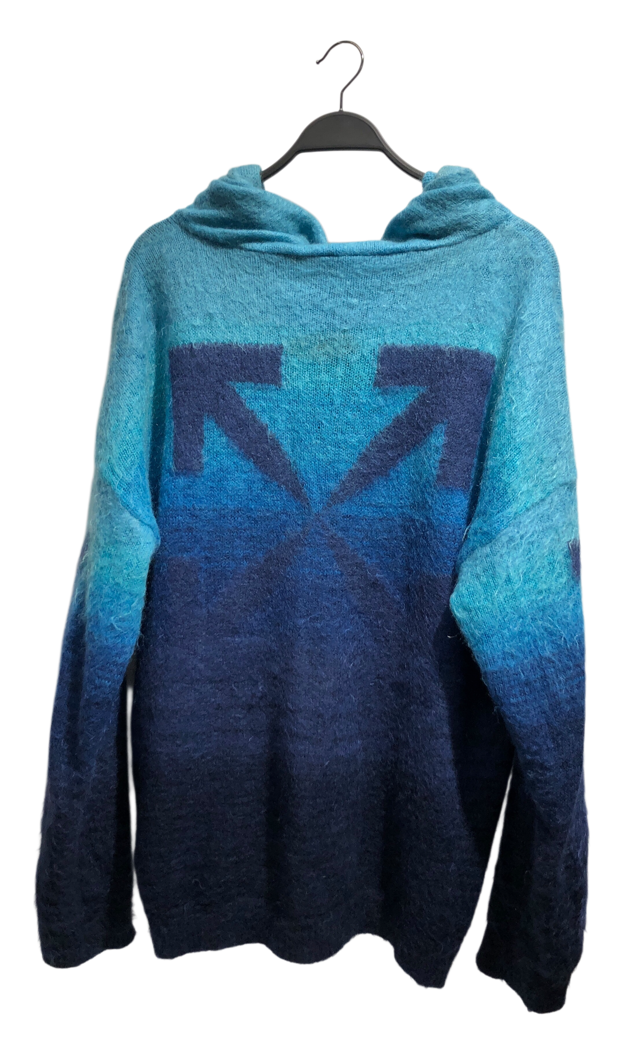 OFF-WHITE/Zip Up Hoodie/XL/Graphic/BLU/MOHAIR WOOL BLEND view 3