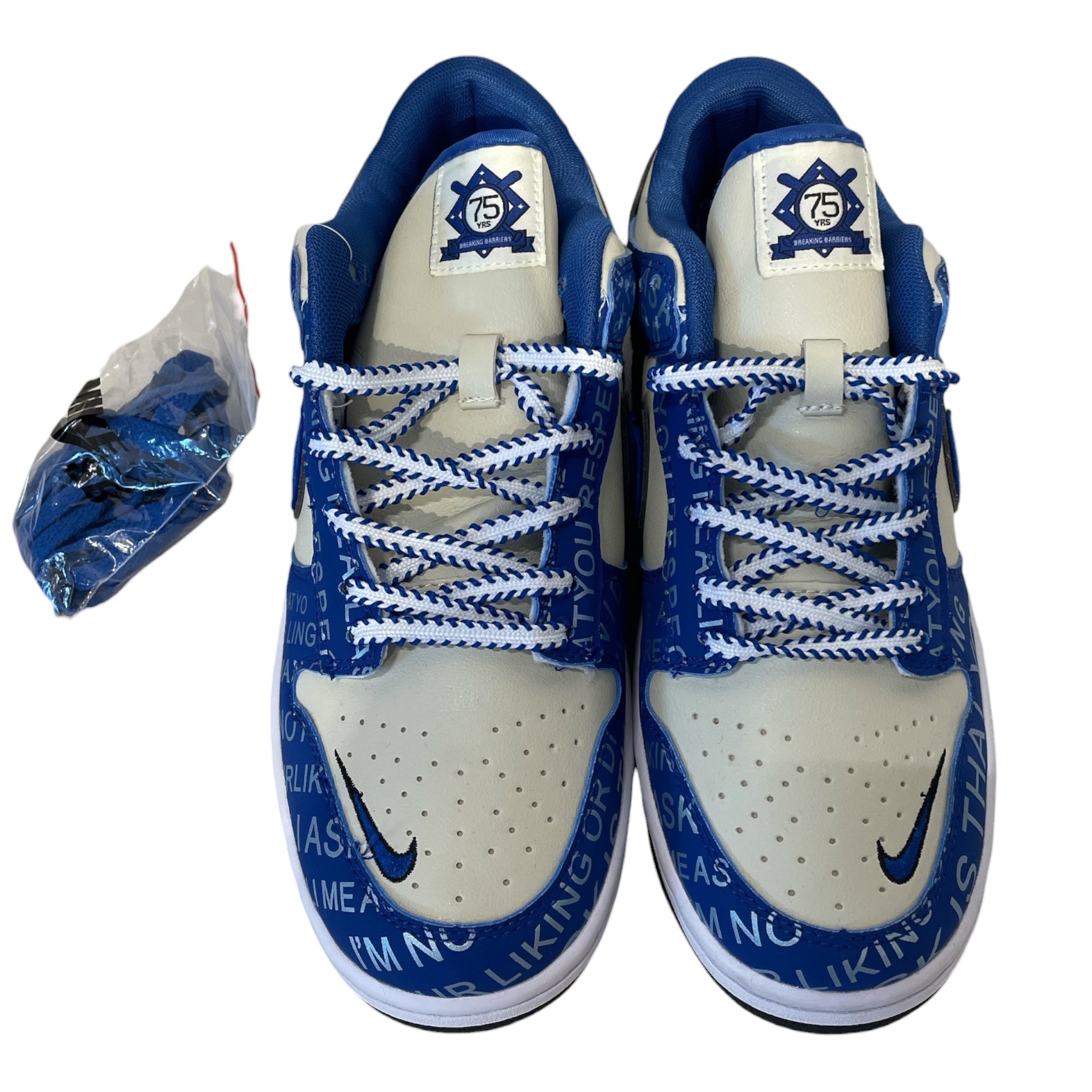 NIKE SB/Low-Sneakers/US 9.5/Leather/BLU/DUNK LOW JACKIE ROBINSON view 3
