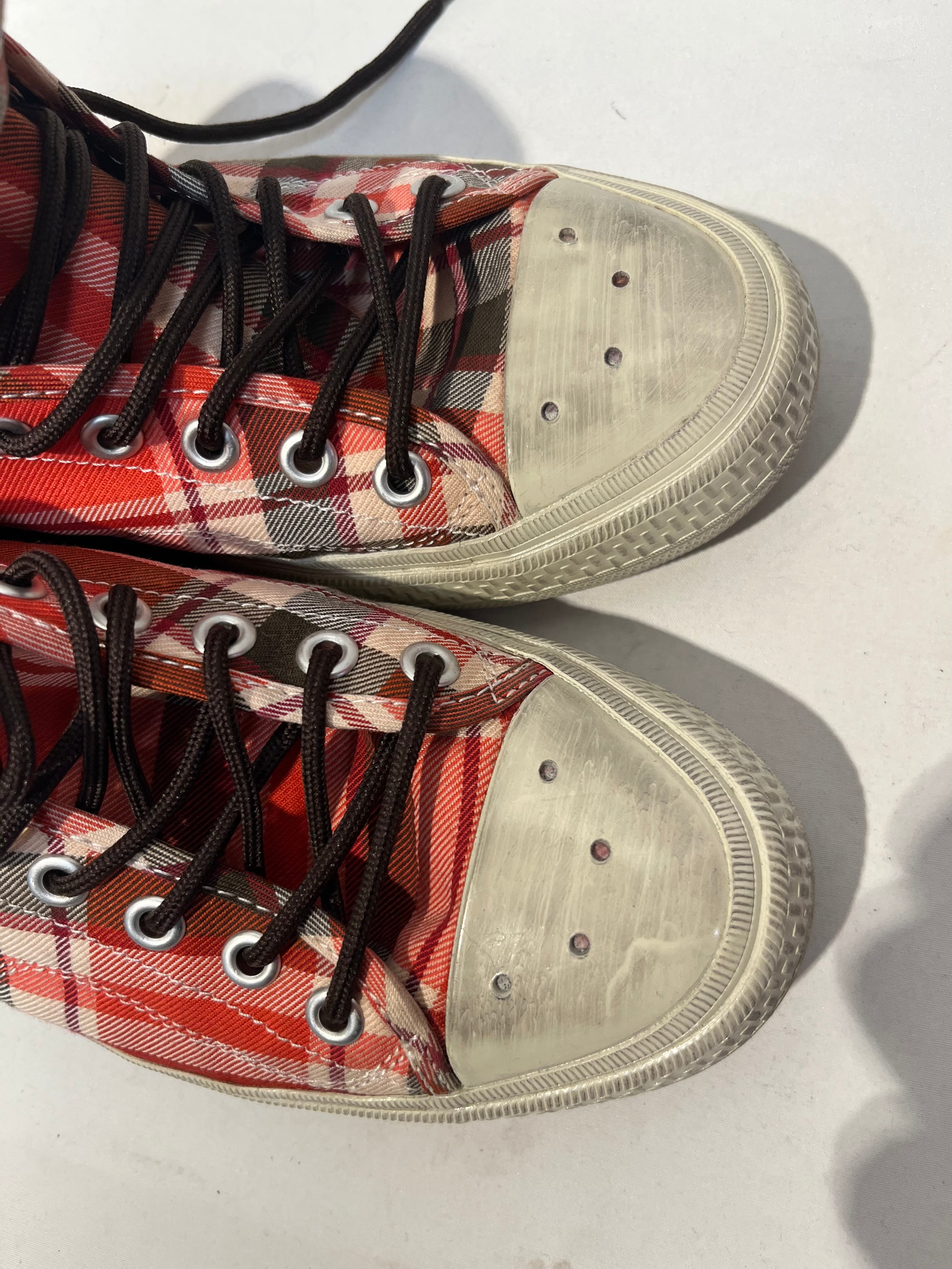 Acne Studios/Low-Sneakers/US 8/Plaid/Cotton/RED/ view 4