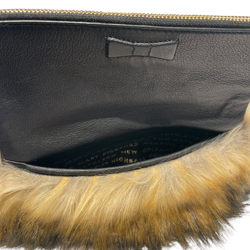 kate spade new york/Hand Bag/Leather/BLK/faux fox