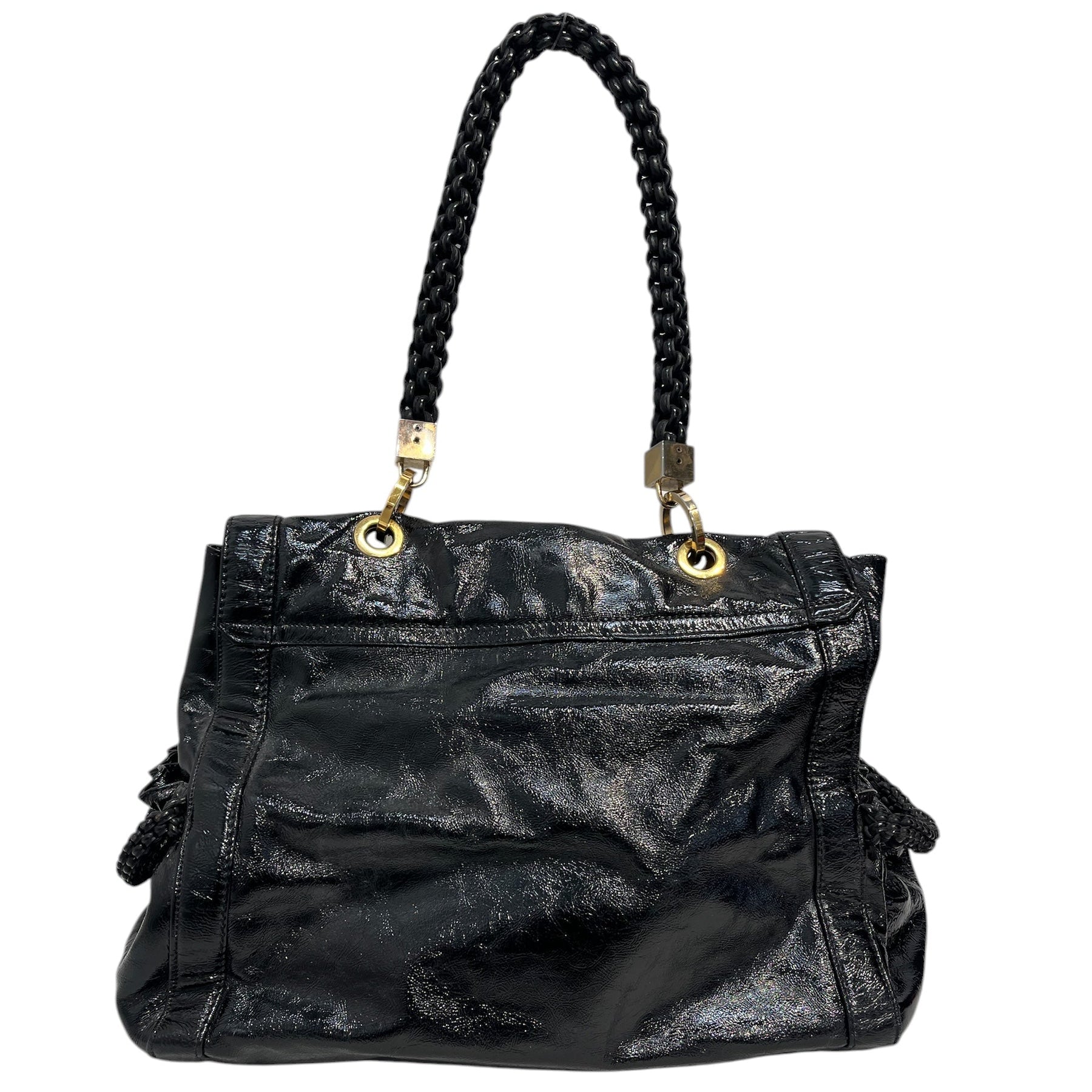 GIUSEPPE ZANOTTI DESIGN/Hand Bag/Leather/BLK/gold hrdwr view 2