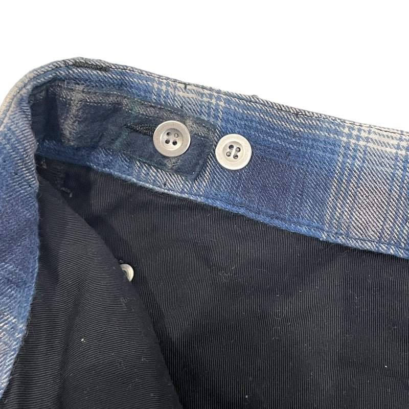 GIVENCHY/Patchwork Checked Wide Leg Double Knee Zip Off Jeans/34