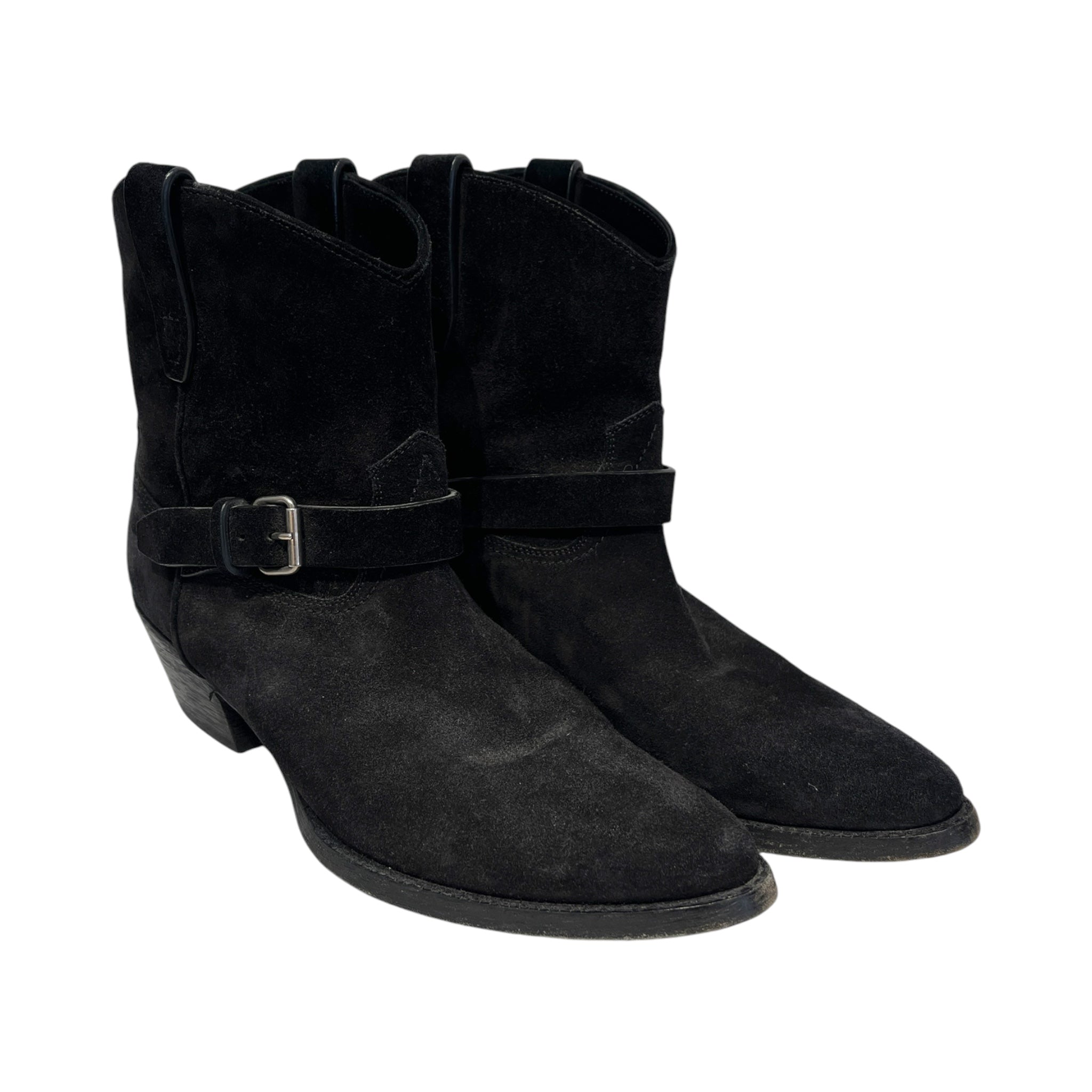 SAINT LAURENT/Western Boots/EU 41/Suede/BLK/West Buckled Boots view 1