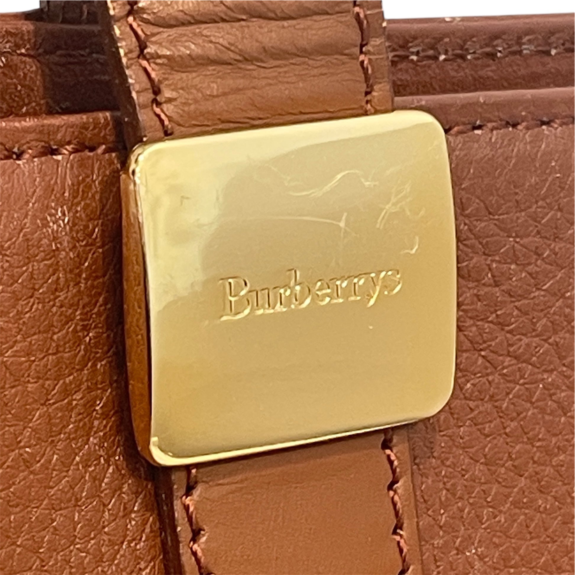 BURBERRYS/Hand Bag/Leather/CML/Gold Clasp Logo view 5