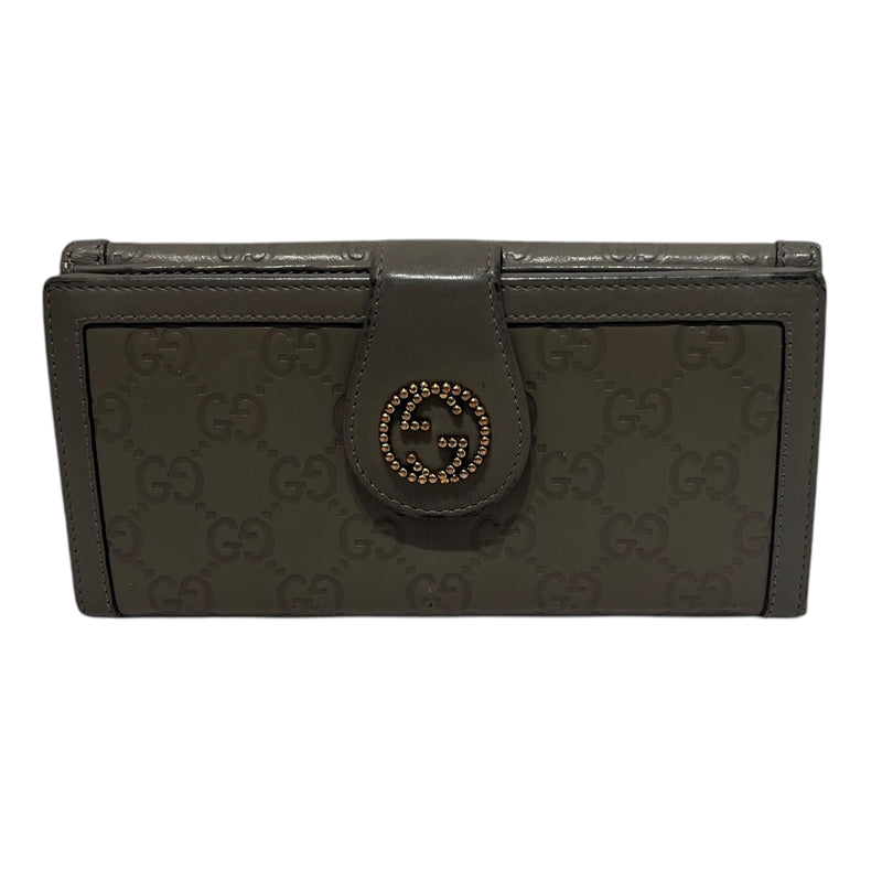 GUCCI/Long Wallet/Monogram/Leather/BEG/GUCCISIMA BEADED G WALLET
