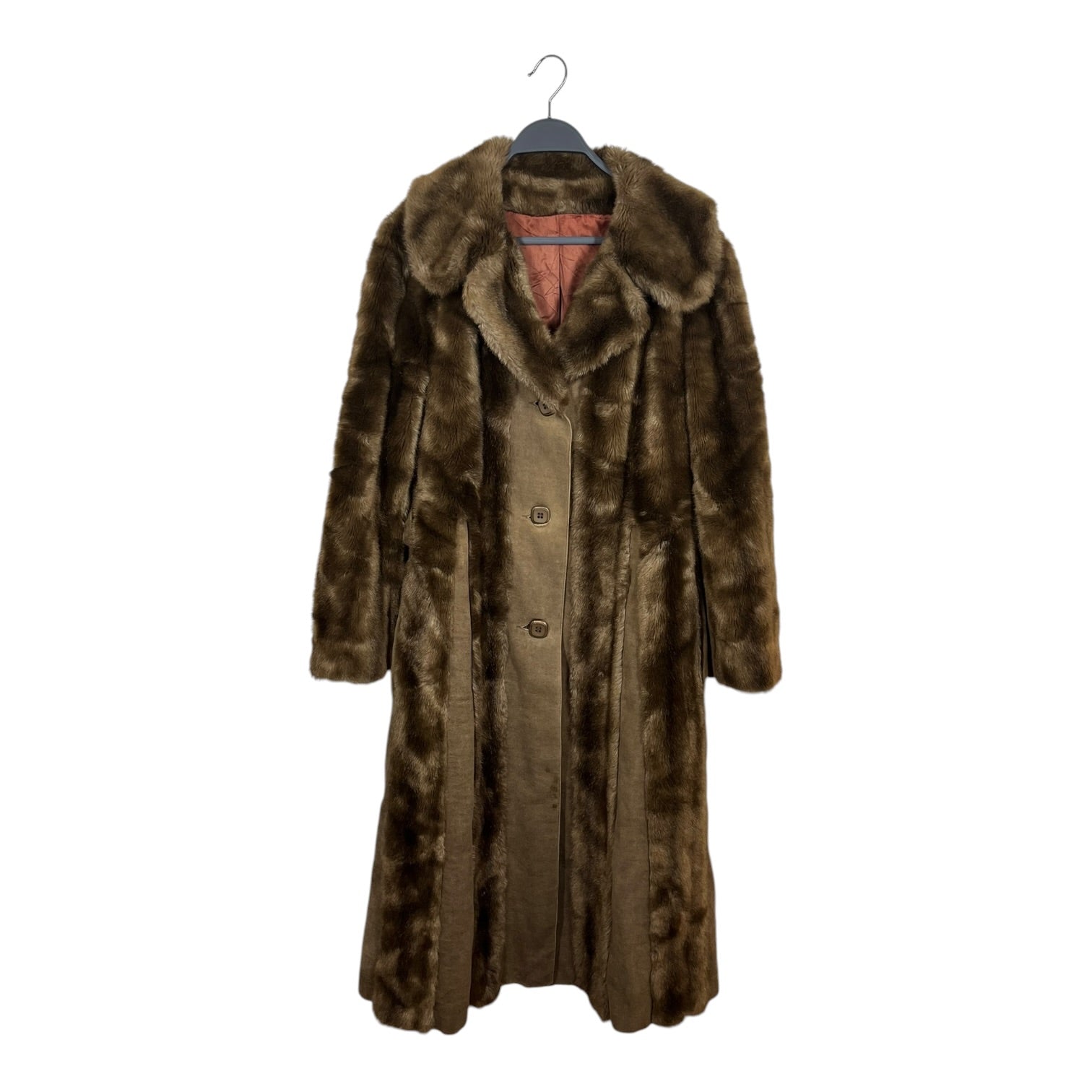 Vintage/Coat/Fur/BRW/FUR-TRIMMED COAT view 1