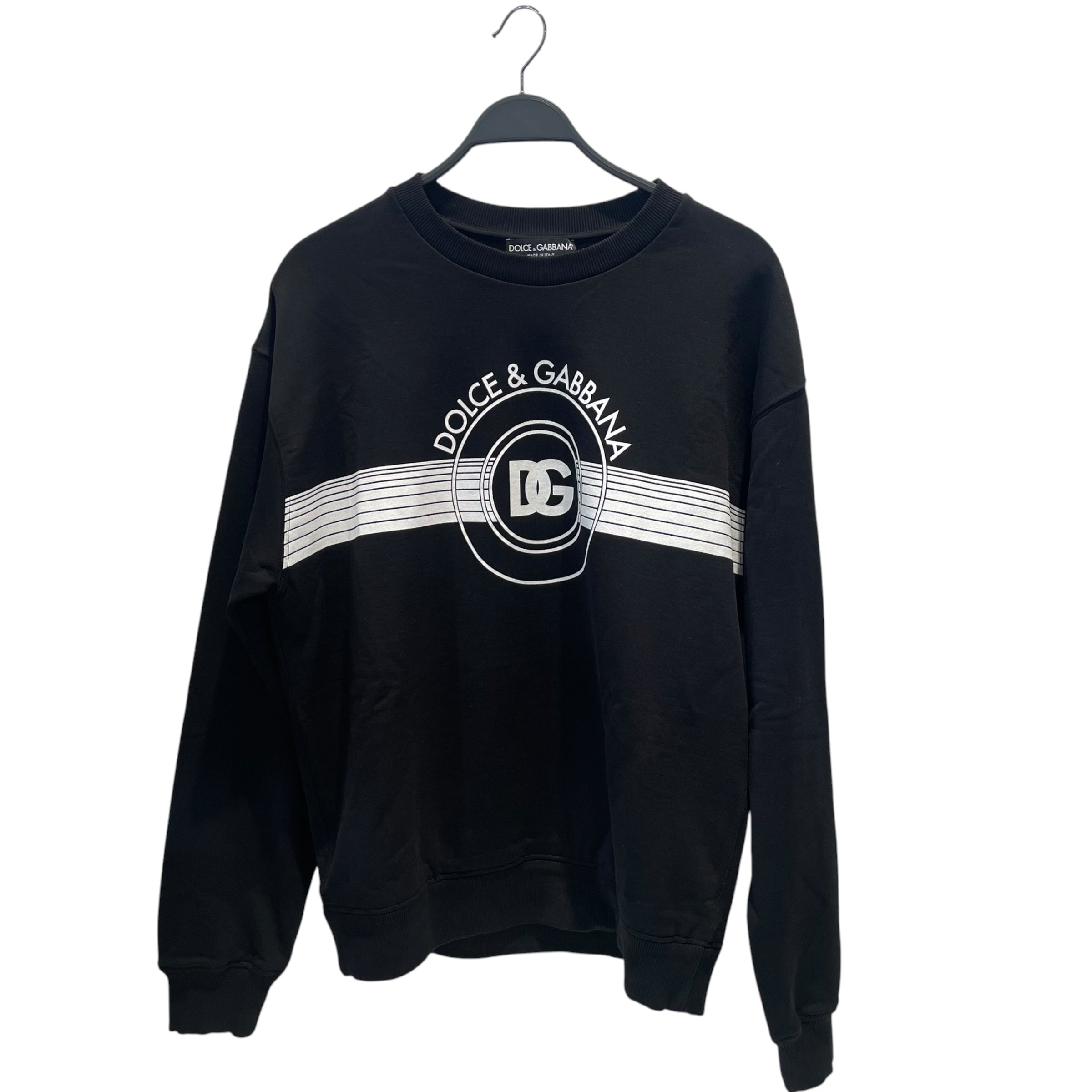 DOLCE&GABBANA/Sweatshirt/46/Cotton/BLK/circular DG logo graphic view 1