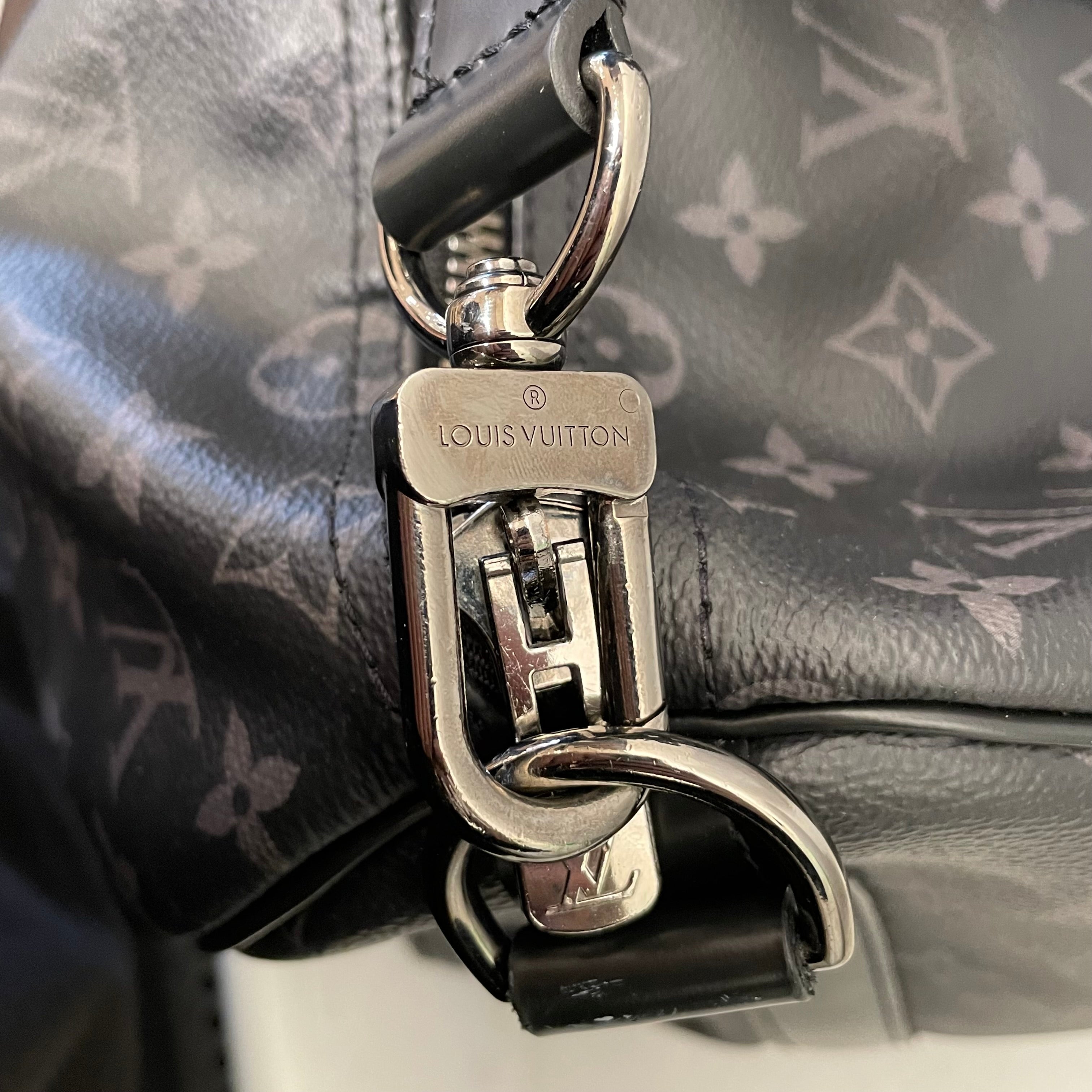 LOUIS VUITTON/Luggage/Monogram/Leather/BLK/keepall bandouliere 45 duffle view 3