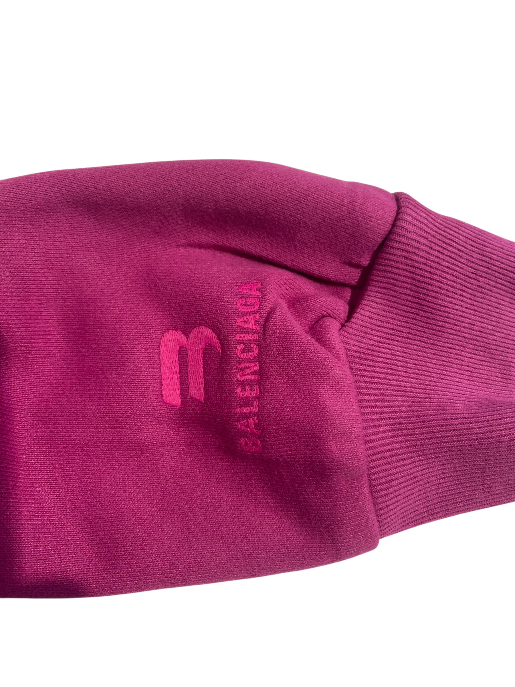 BALENCIAGA/Hoodie/S/Cotton/PNK/Pullover/undersized/cropped plain hoodi view 3