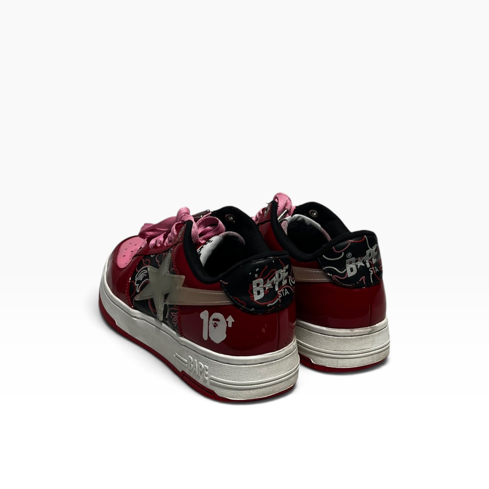 BAPE STA!/Low-Sneakers/US 8/RED/Glow in Dark  88 Rising collab view 2