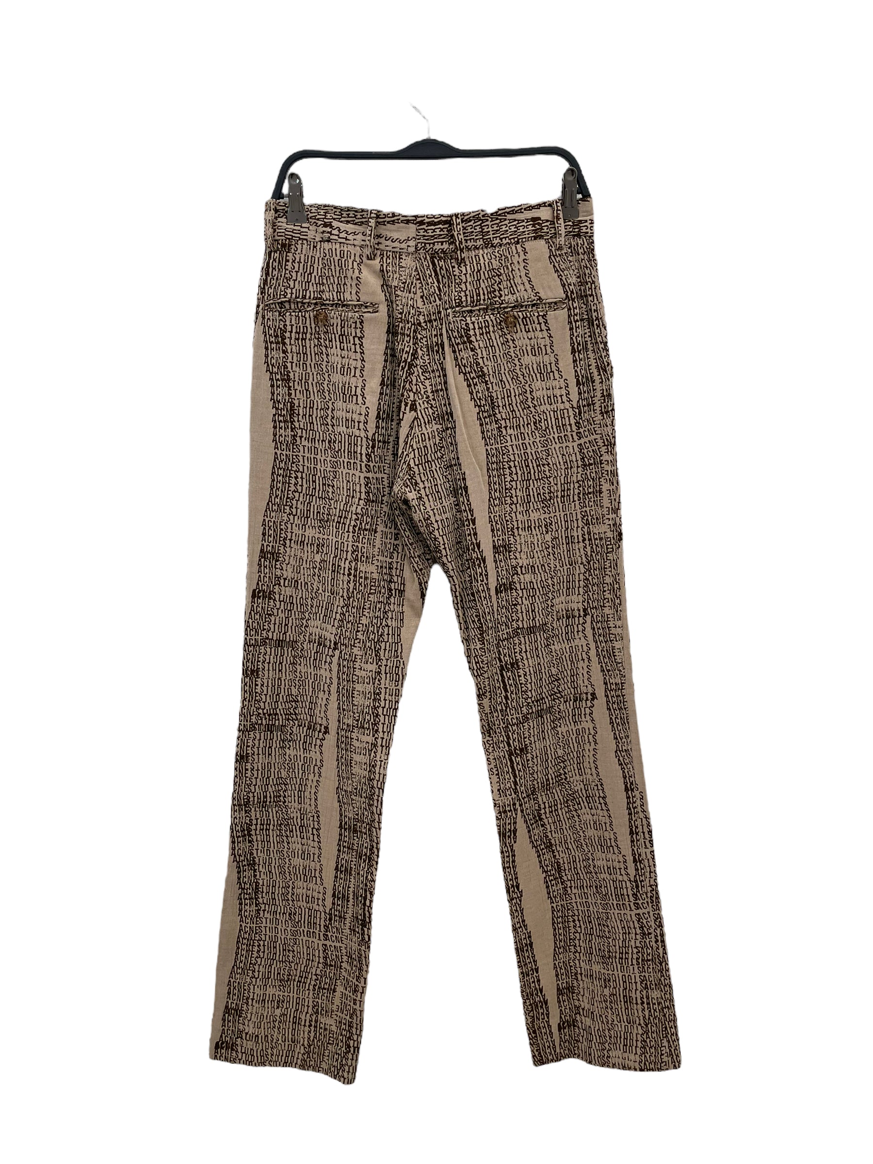 Acne Studios///Straight Pants/44/Cotton/BEG//All Over Print// view 2