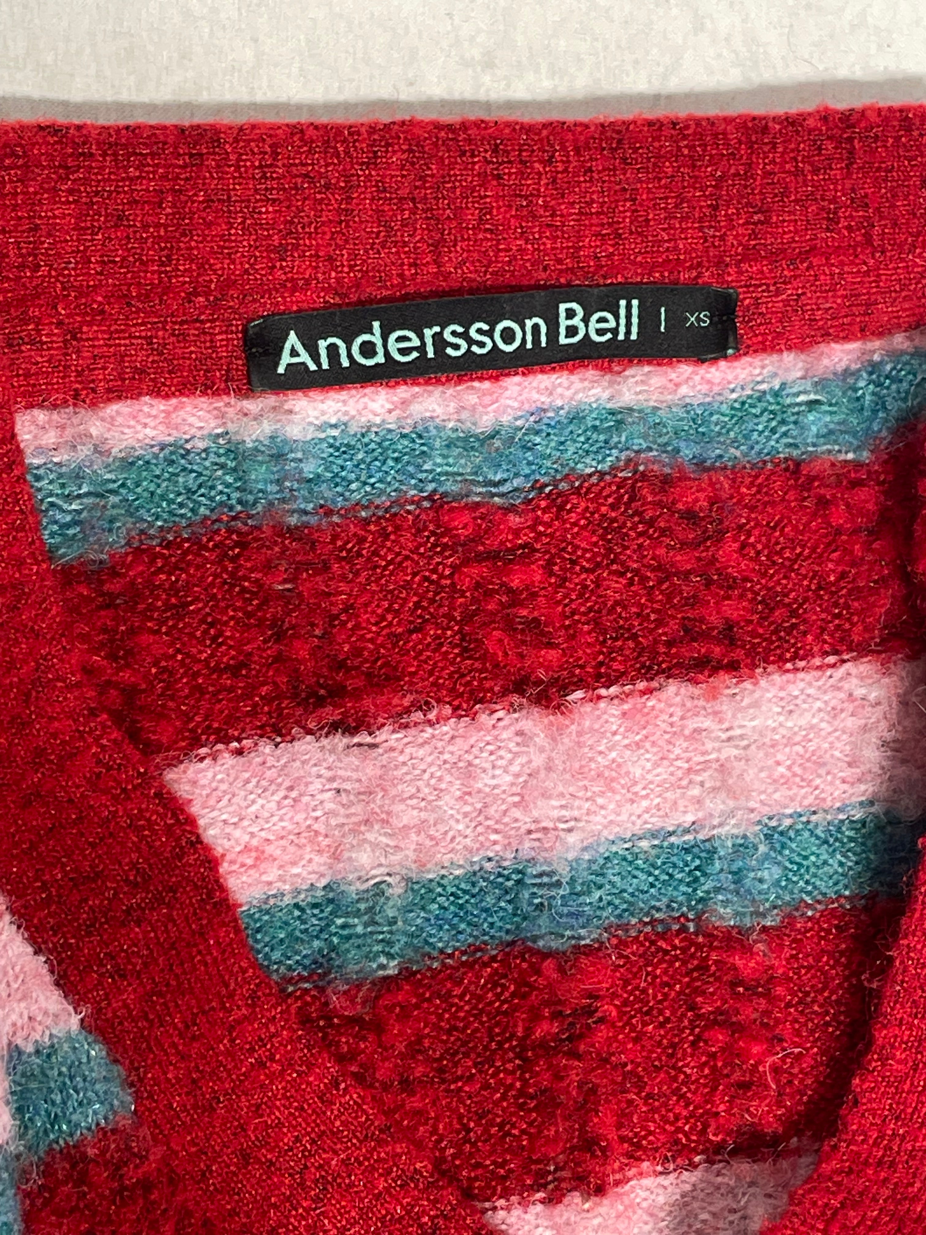 Andersson Bell/Cardigan/XS/Stripe/Wool/RED/red,pink,blue stripe view 3