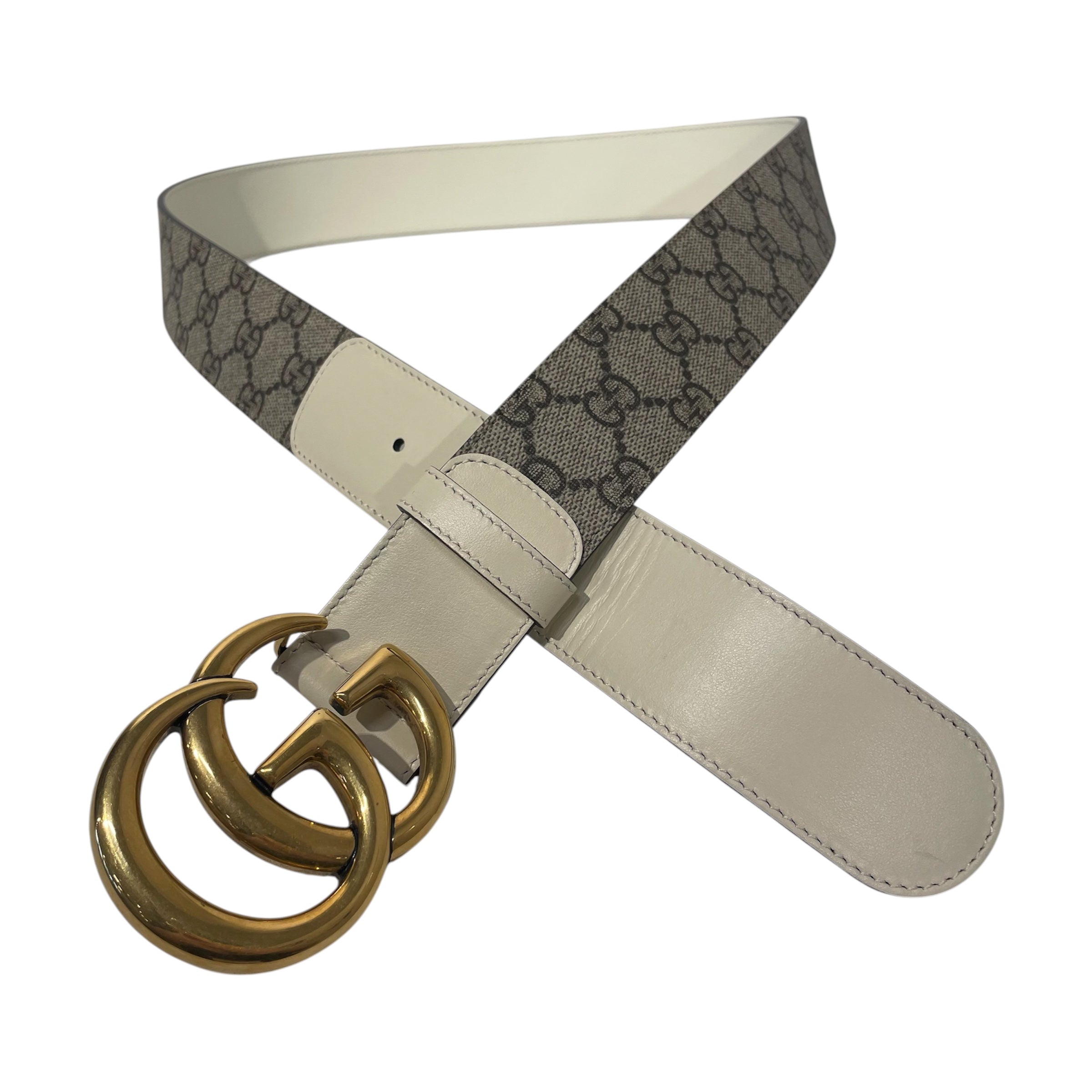 GUCCI/Belt/Monogram/Leather/CRM/L's/ view 2