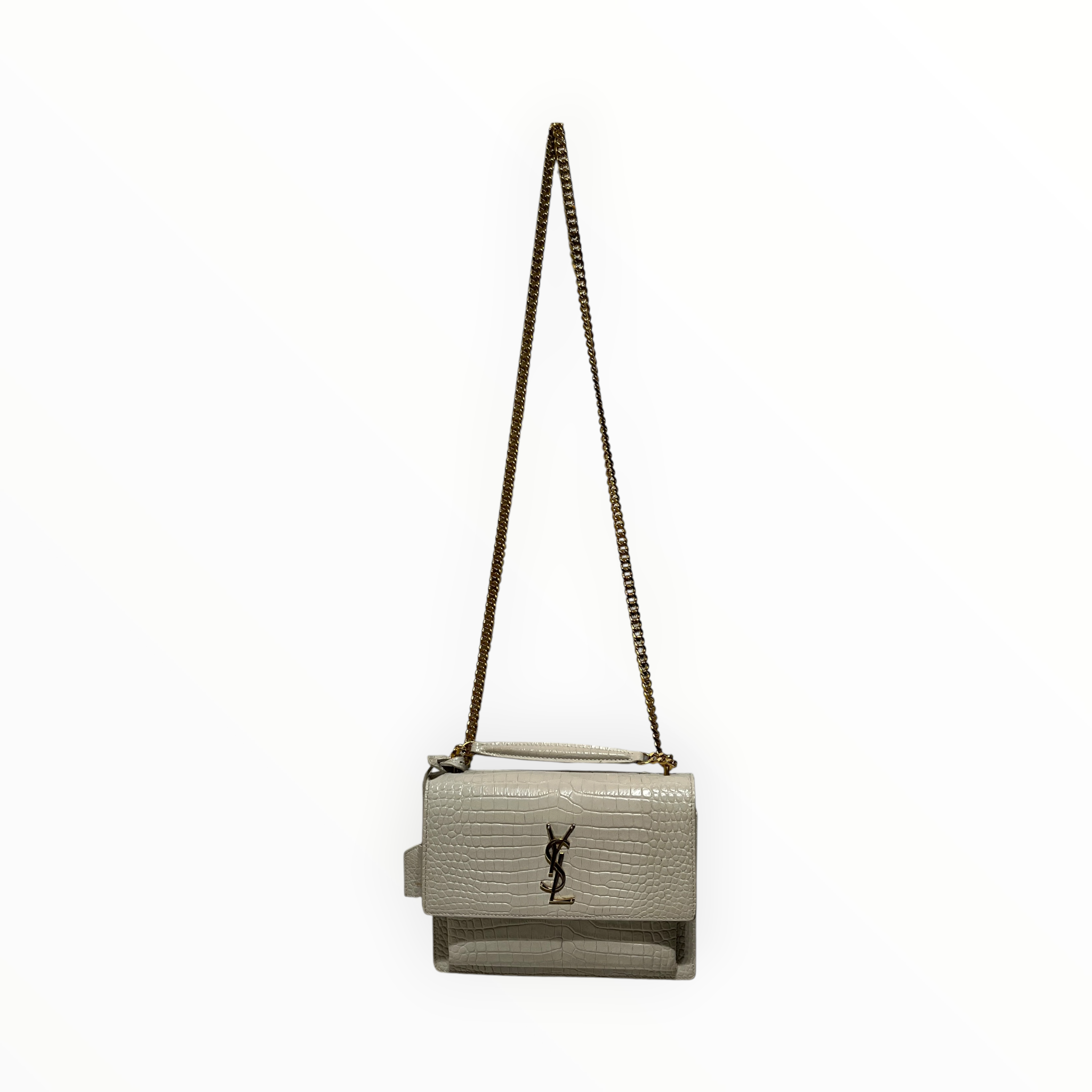 YVES SAINT LAURENT/Cross Body Bag/Leather/BEG/croc sunset small view 1